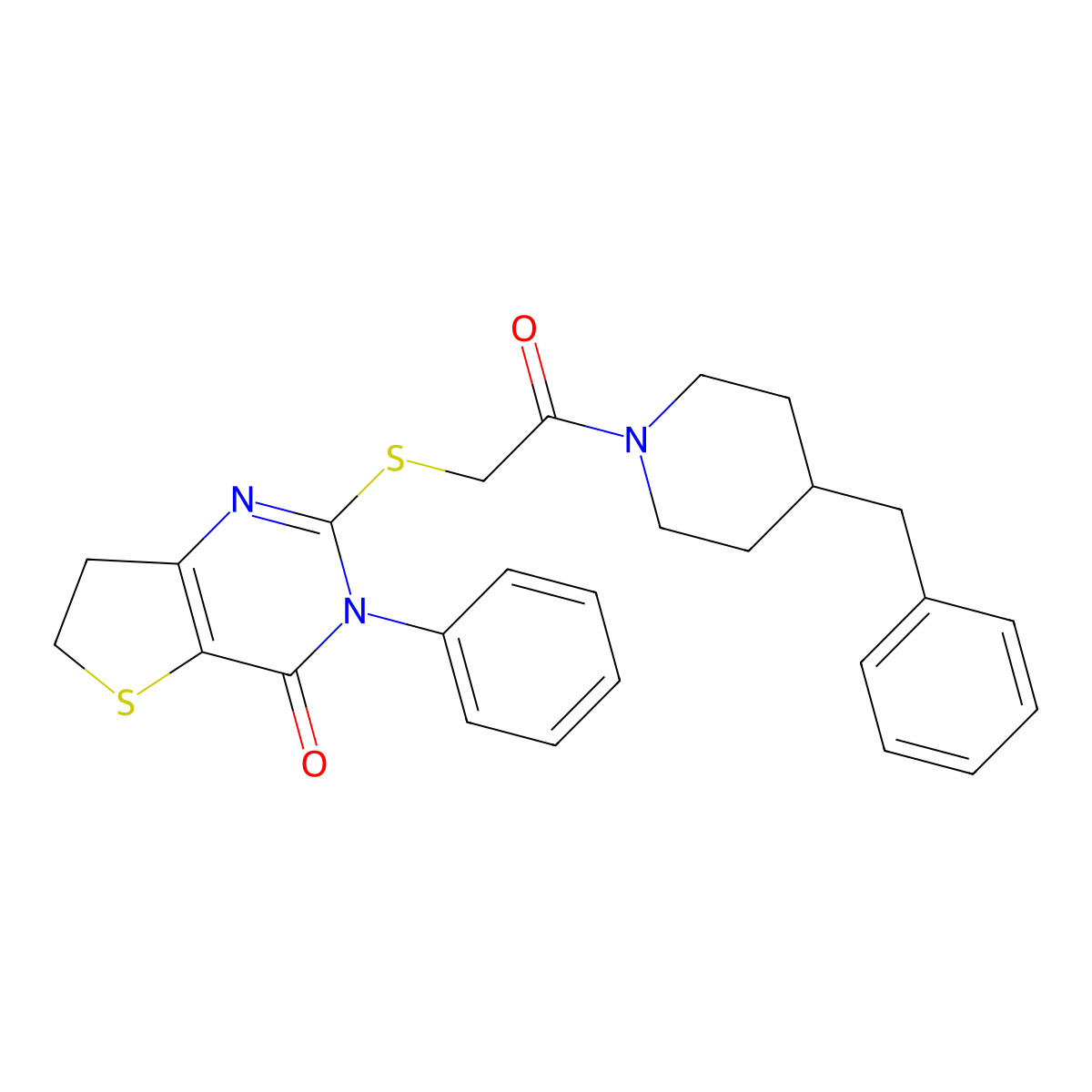 2-[2-(4-Benzylpiperidin-1-yl)-2-oxoethyl]sulfanyl-3-phenyl-6,7-dihydrothieno[3,2-d]pyrimidin-4-one molecular structure, CAS 850915-16-1