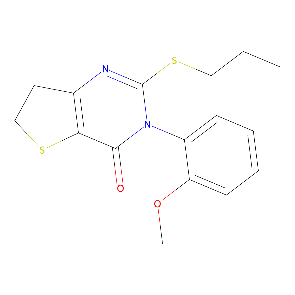 3-(2-methoxyphenyl)-2-(propylthio)-6,7-dihydrothieno[3,2-d]pyrimidin-4(3H)-one molecular structure, CAS 850915-31-0