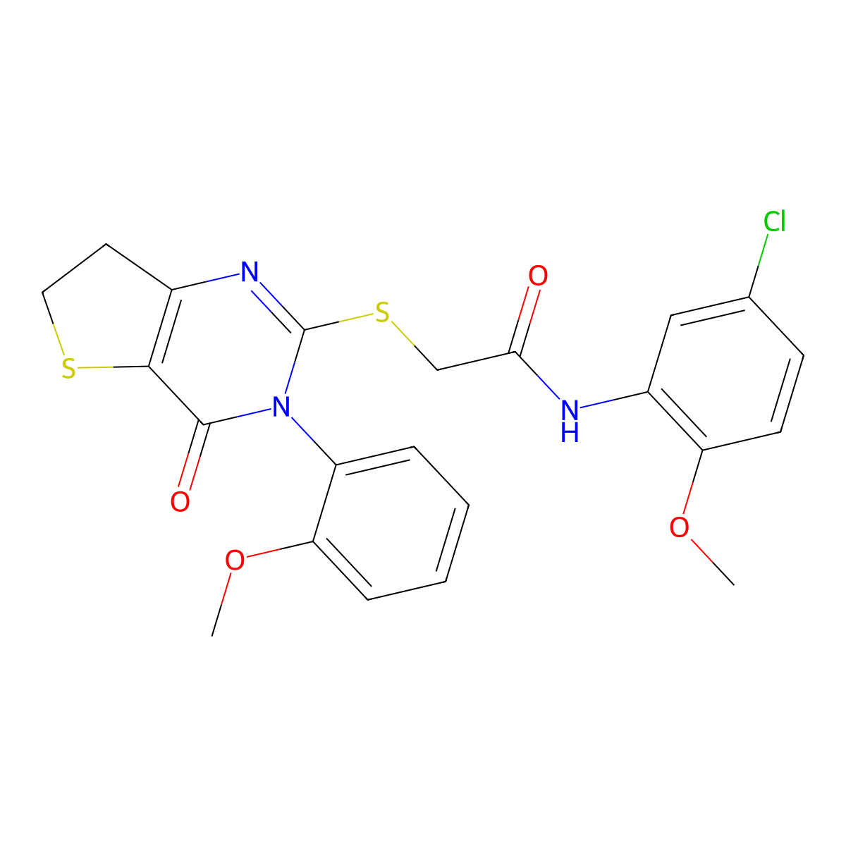 N-(5-chloro-2-methoxyphenyl)-2-[[3-(2-methoxyphenyl)-4-oxo-6,7-dihydrothieno[3,2-d]pyrimidin-2-yl]sulfanyl]acetamide molecular structure, CAS 850915-42-3