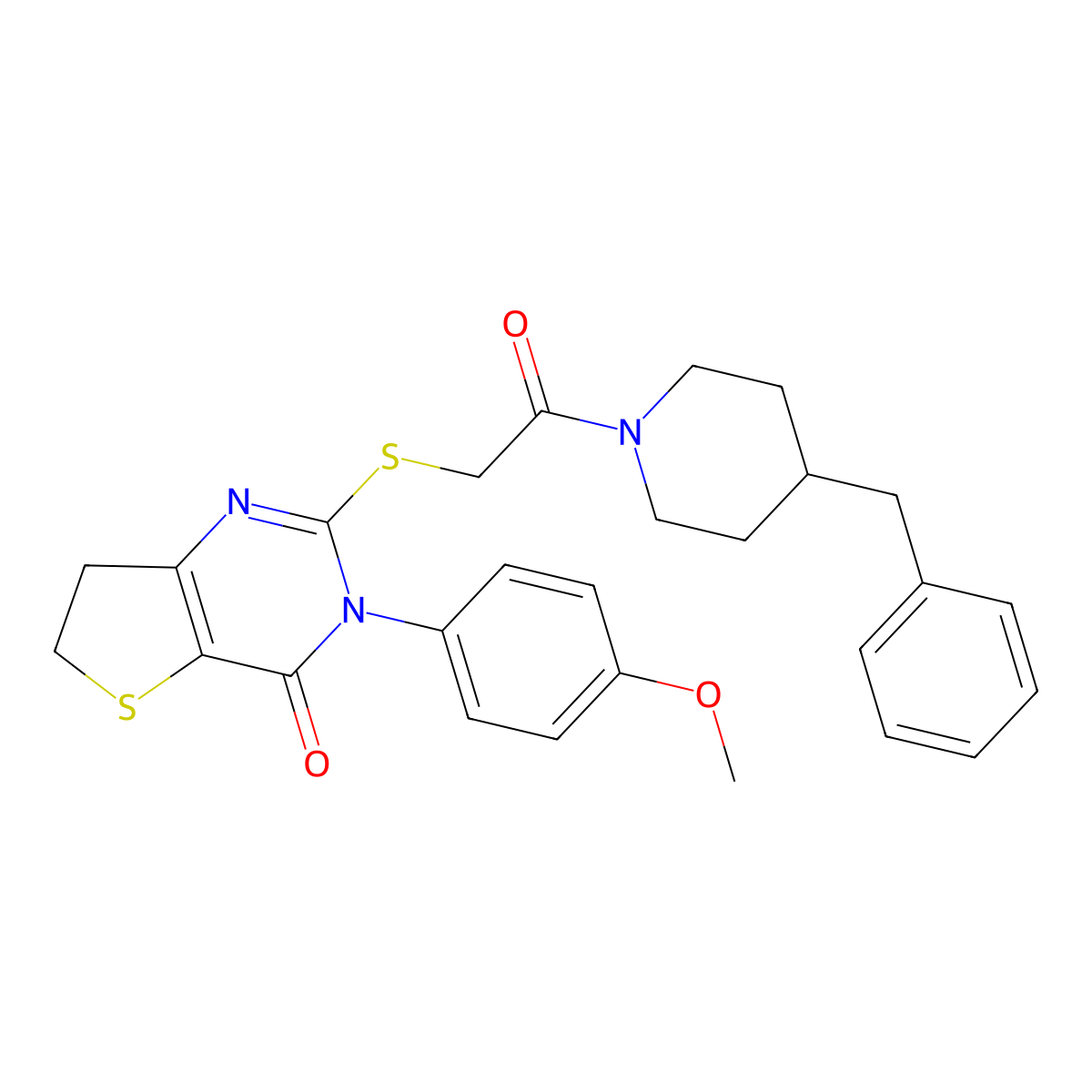 2-((2-(4-benzylpiperidin-1-yl)-2-oxoethyl)thio)-3-(4-methoxyphenyl)-6,7-dihydrothieno[3,2-d]pyrimidin-4(3H)-one molecular structure, CAS 850915-53-6