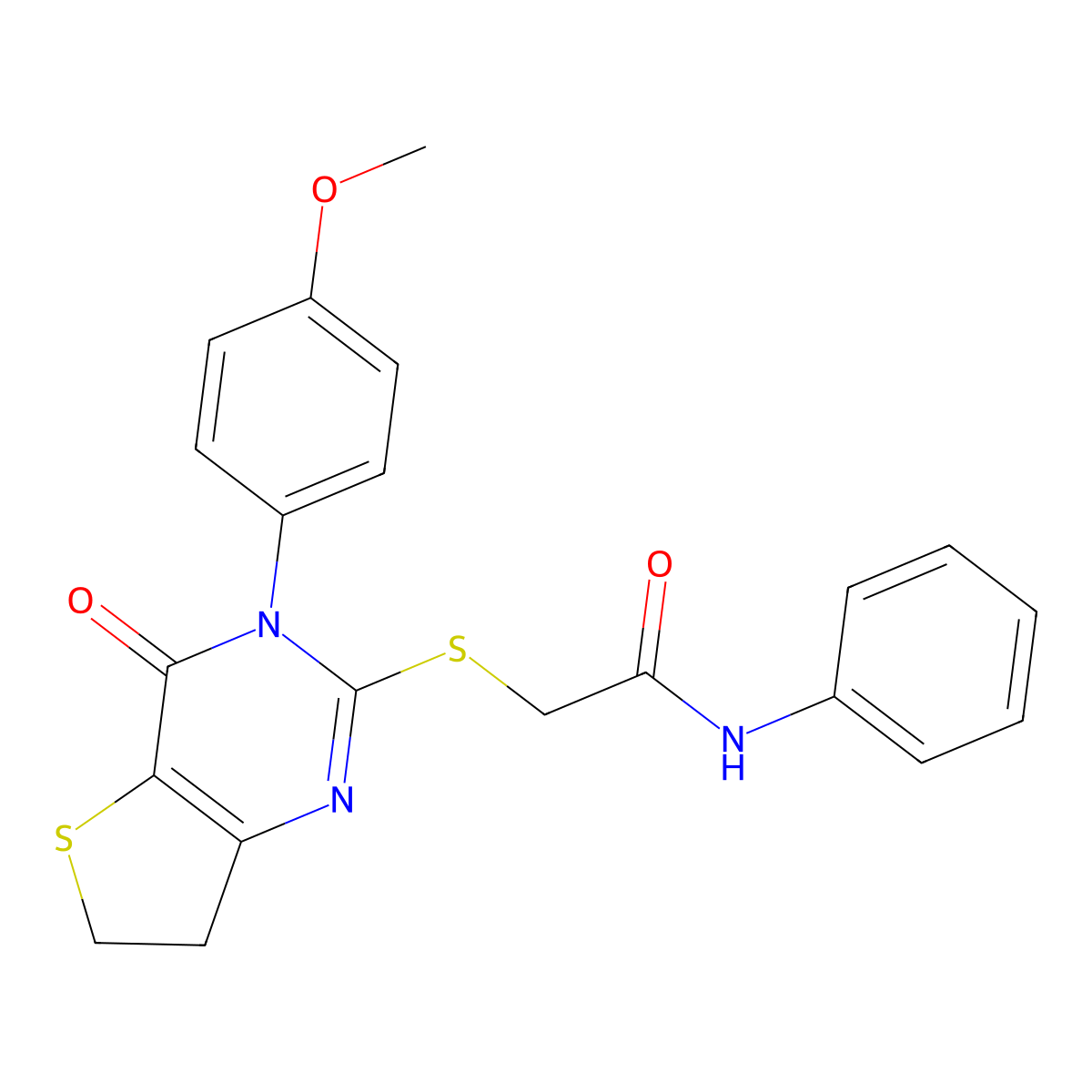 2-[[3-(4-methoxyphenyl)-4-oxo-6,7-dihydrothieno[3,2-d]pyrimidin-2-yl]sulfanyl]-N-phenylacetamide molecular structure, CAS 850915-58-1