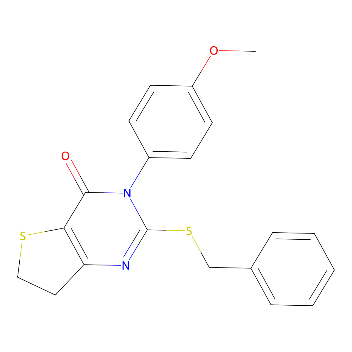 2-(benzylthio)-3-(4-methoxyphenyl)-6,7-dihydrothieno[3,2-d]pyrimidin-4(3H)-one molecular structure, CAS 850915-69-4