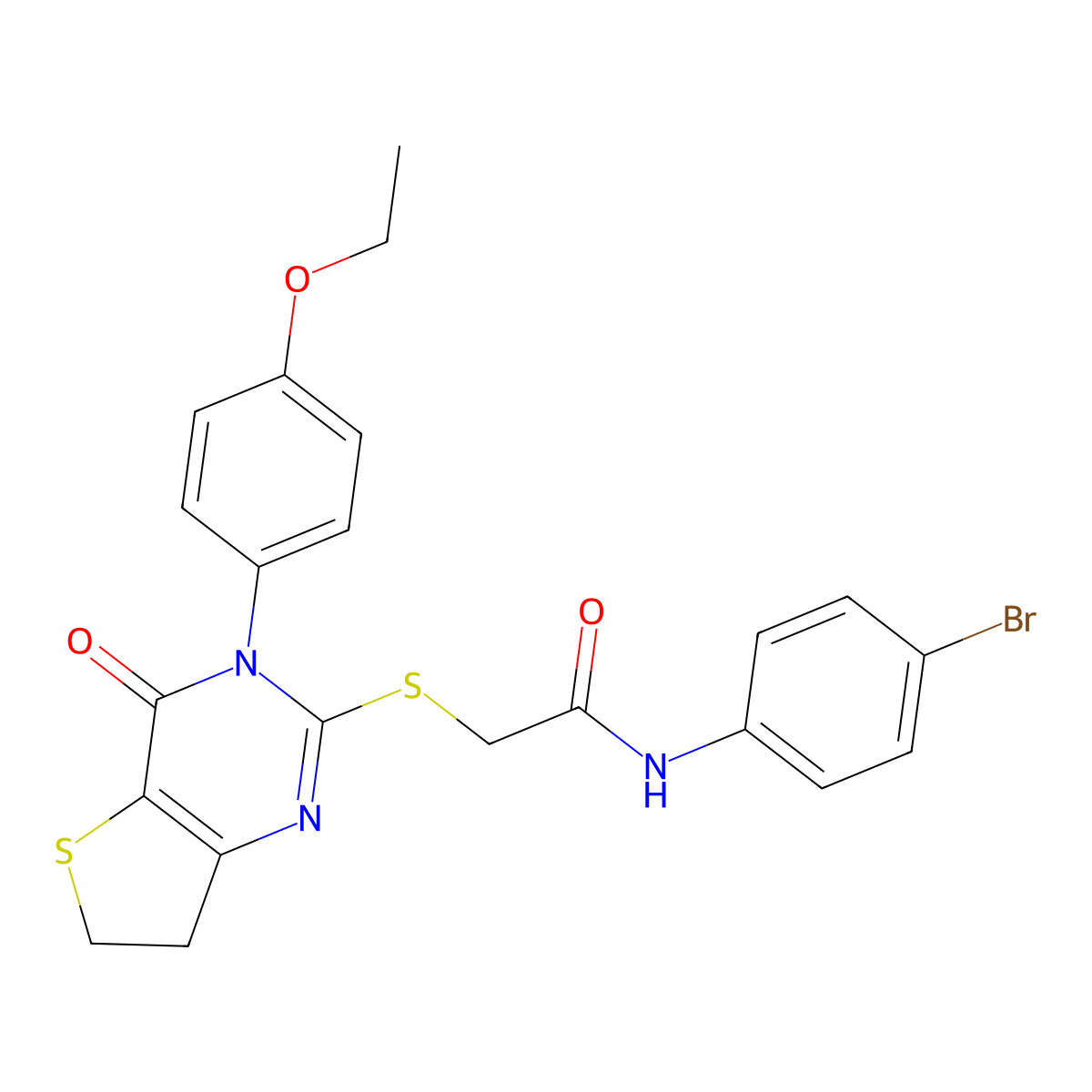 N-(4-bromophenyl)-2-((3-(4-ethoxyphenyl)-4-oxo-3,4,6,7-tetrahydrothieno[3,2-d]pyrimidin-2-yl)thio)acetamide molecular structure, CAS 850915-76-3