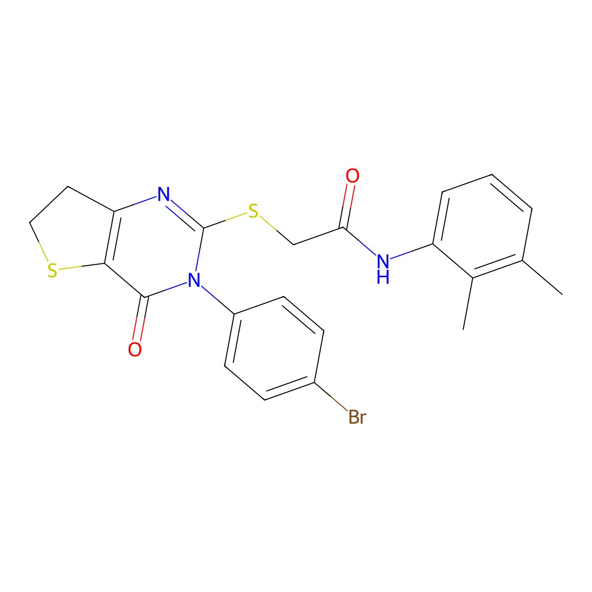 2-((3-(4-bromophenyl)-4-oxo-3,4,6,7-tetrahydrothieno[3,2-d]pyrimidin-2-yl)thio)-N-(2,3-dimethylphenyl)acetamide molecular structure, CAS 850915-88-7