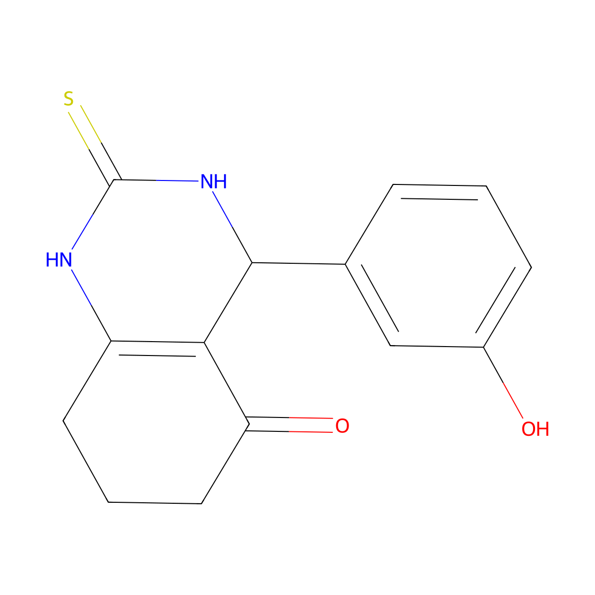 4-(3-Hydroxyphenyl)-2-sulfanylidene-1,3,4,6,7,8-hexahydroquinazolin-5-one molecular structure, CAS 850916-11-9