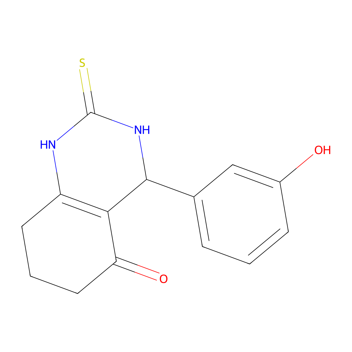 4-(3-Hydroxyphenyl)-2-sulfanylidene-1,3,4,6,7,8-hexahydroquinazolin-5-one molecular structure, CAS 850916-11-9