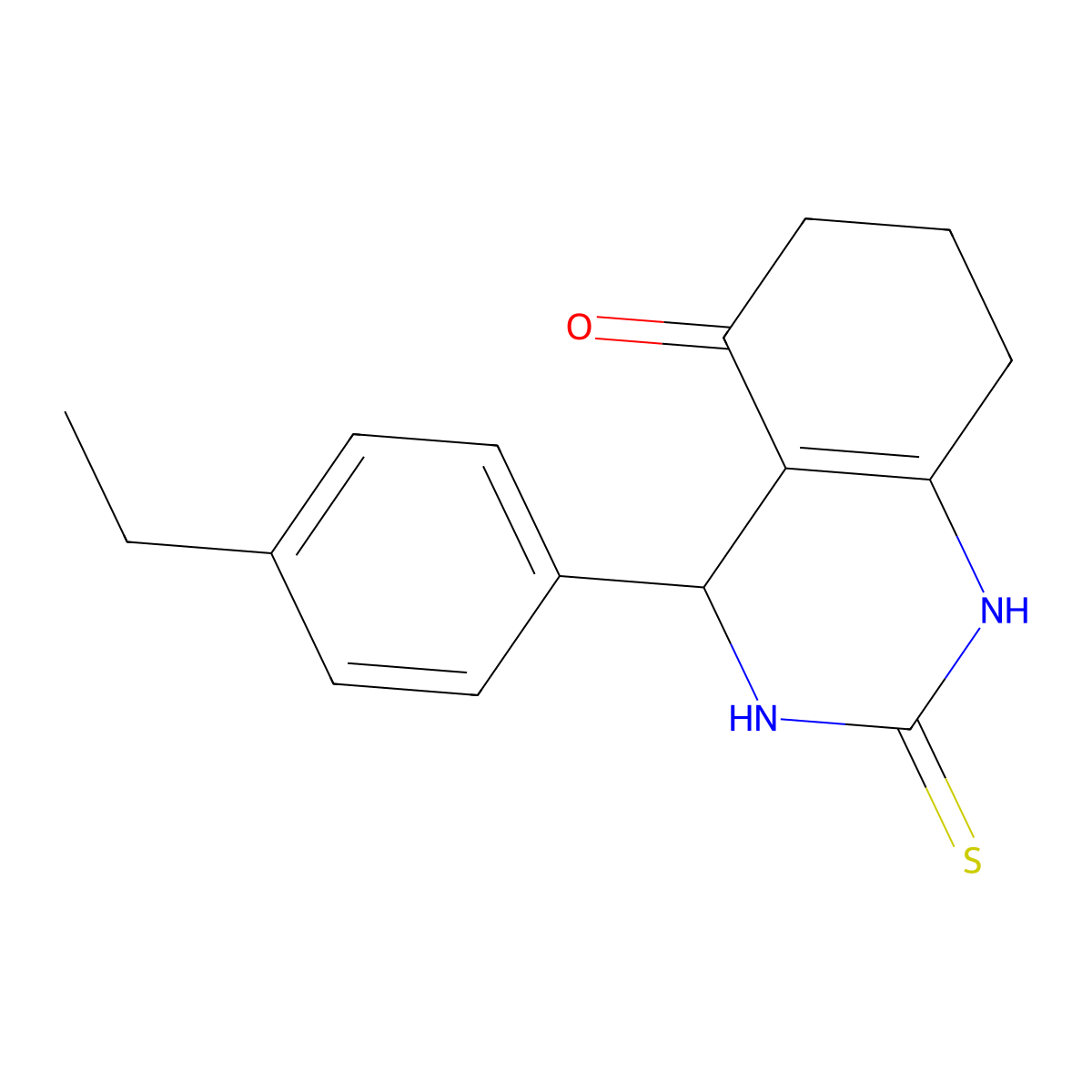 4-(4-ethylphenyl)-2-thioxo-1,2,3,4,7,8-hexahydroquinazolin-5(6H)-one molecular structure, CAS 850916-15-3