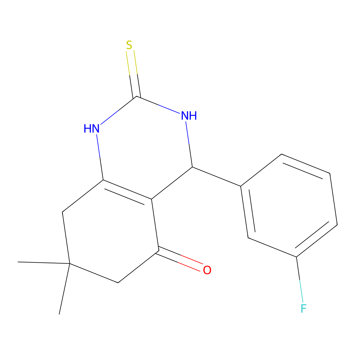 4-(3-fluorophenyl)-7,7-dimethyl-2-sulfanylidene-3,4,6,8-tetrahydro-1H-quinazolin-5-one molecular structure, CAS 850916-20-0