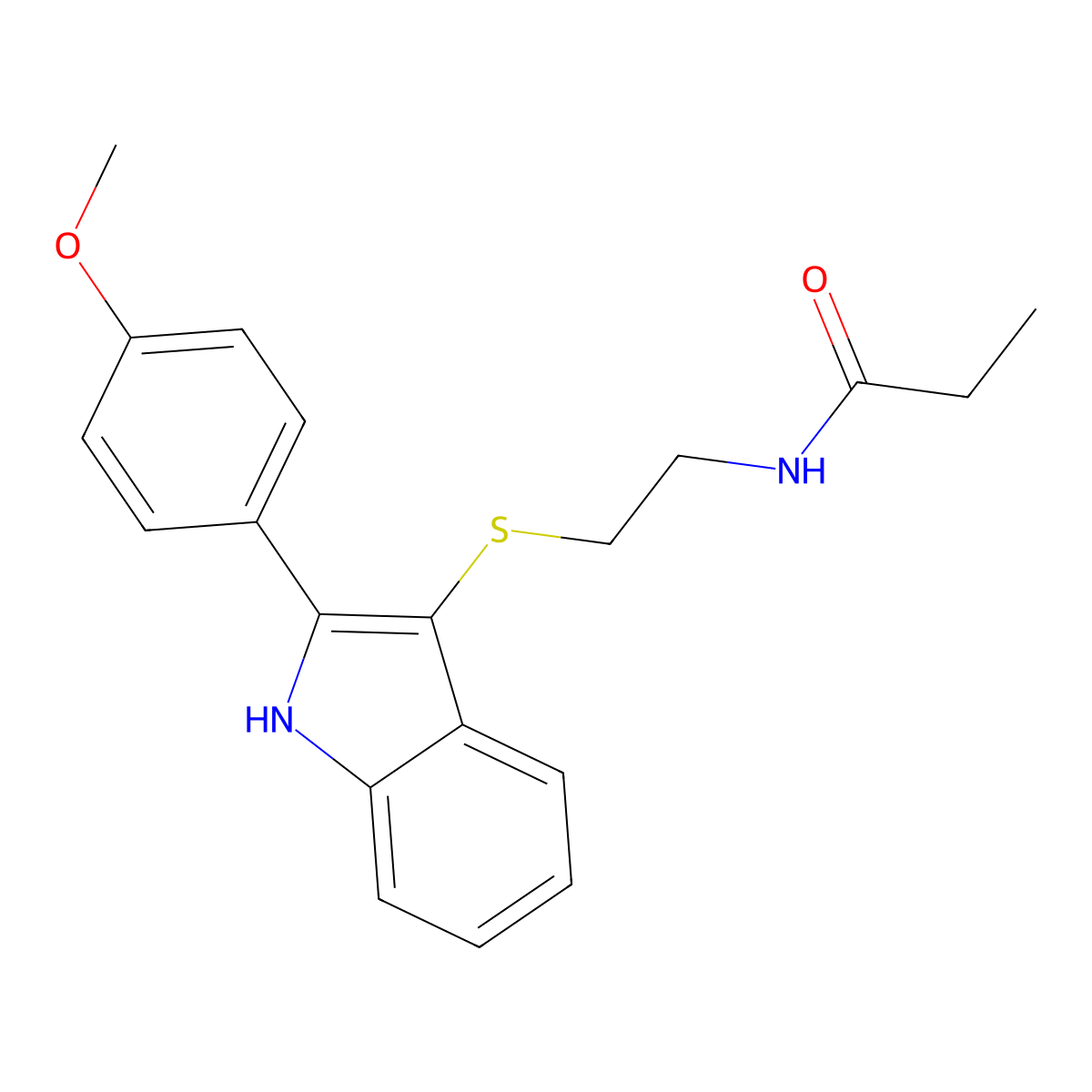 N-(2-{[2-(4-Methoxyphenyl)-1H-indol-3-YL]sulfanyl}ethyl)propanamide molecular structure, CAS 850917-00-9