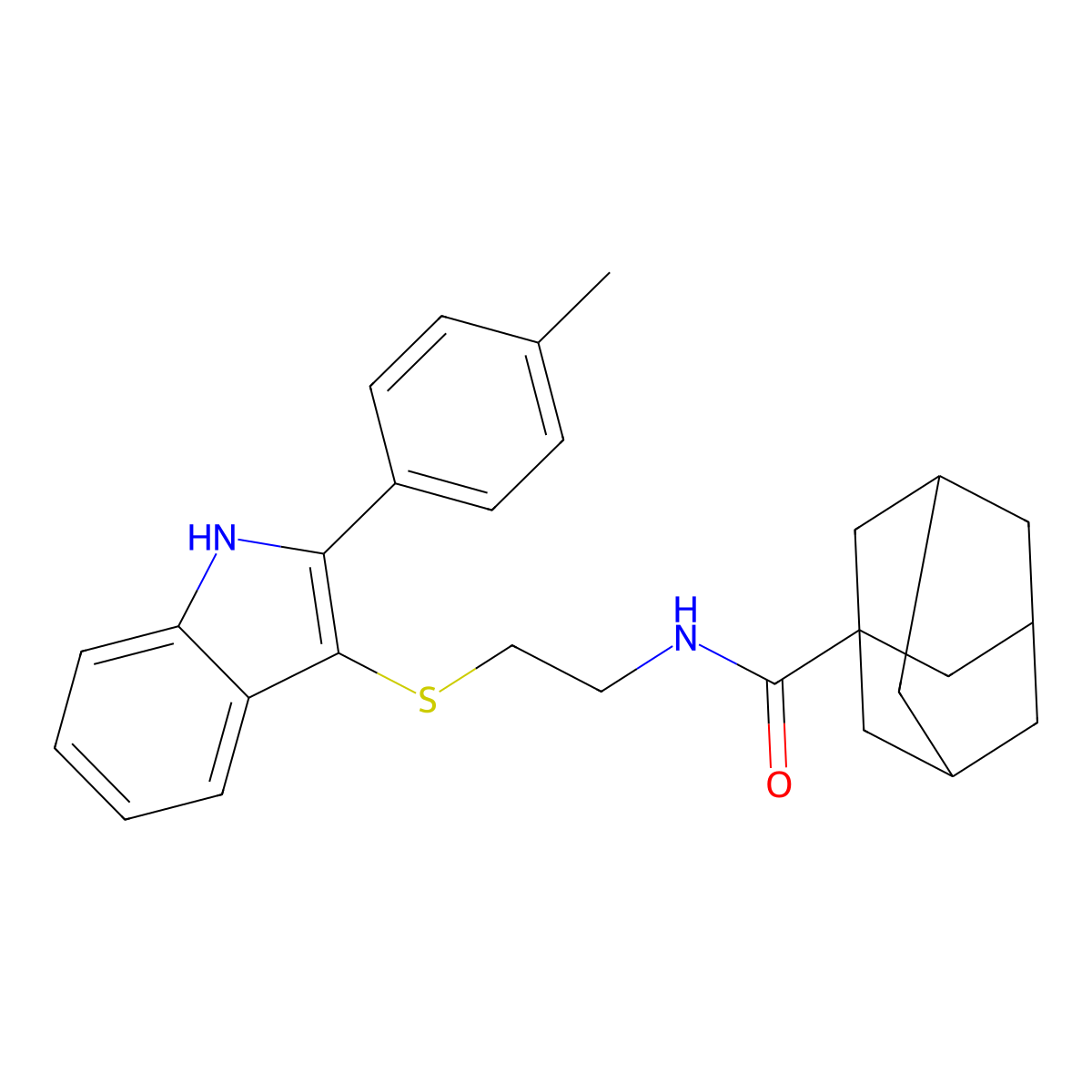 N-[2-[[2-(4-methylphenyl)-1H-indol-3-yl]sulfanyl]ethyl]adamantane-1-carboxamide molecular structure, CAS 850917-21-4