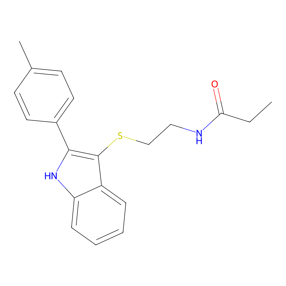 N-(2-{[2-(4-Methylphenyl)-1H-indol-3-YL]sulfanyl}ethyl)propanamide molecular structure, CAS 850917-22-5