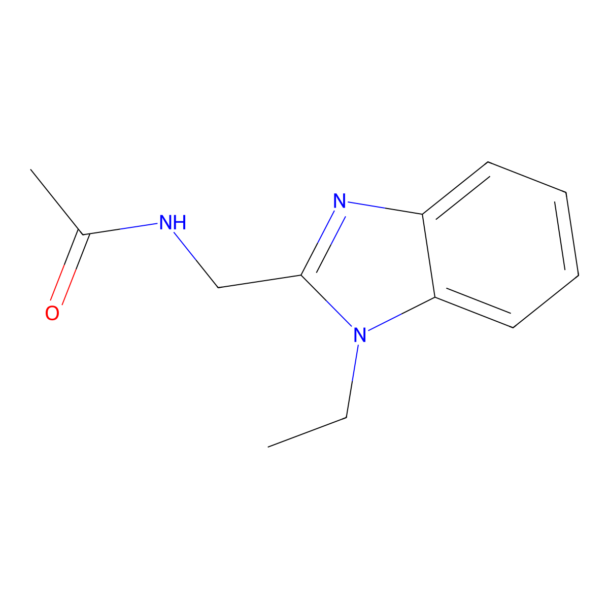 N-[(1-ethylbenzimidazol-2-yl)methyl]acetamide molecular structure, CAS 850917-66-7