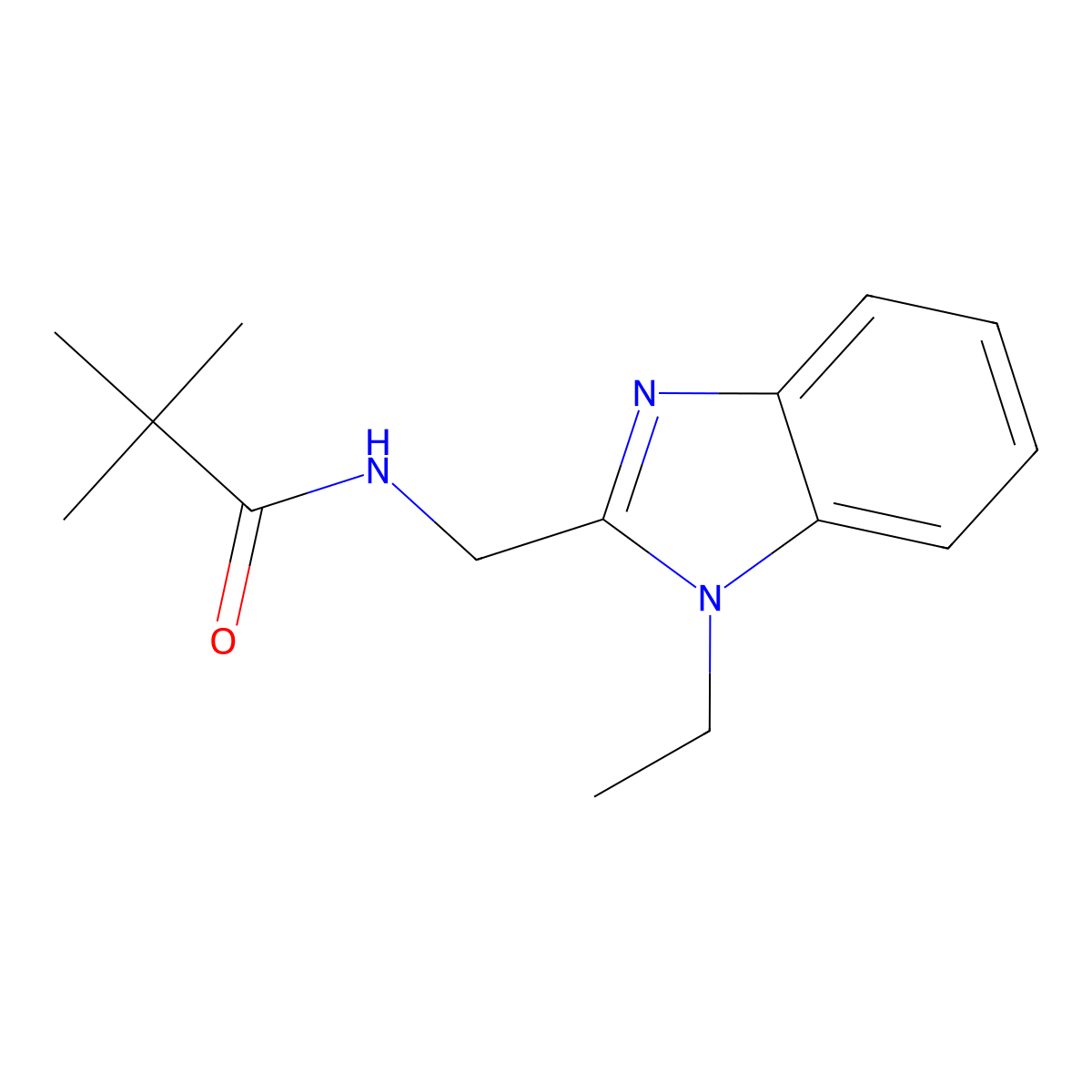 N-[(1-ethylbenzimidazol-2-yl)methyl]-2,2-dimethylpropanamide molecular structure, CAS 850917-68-9