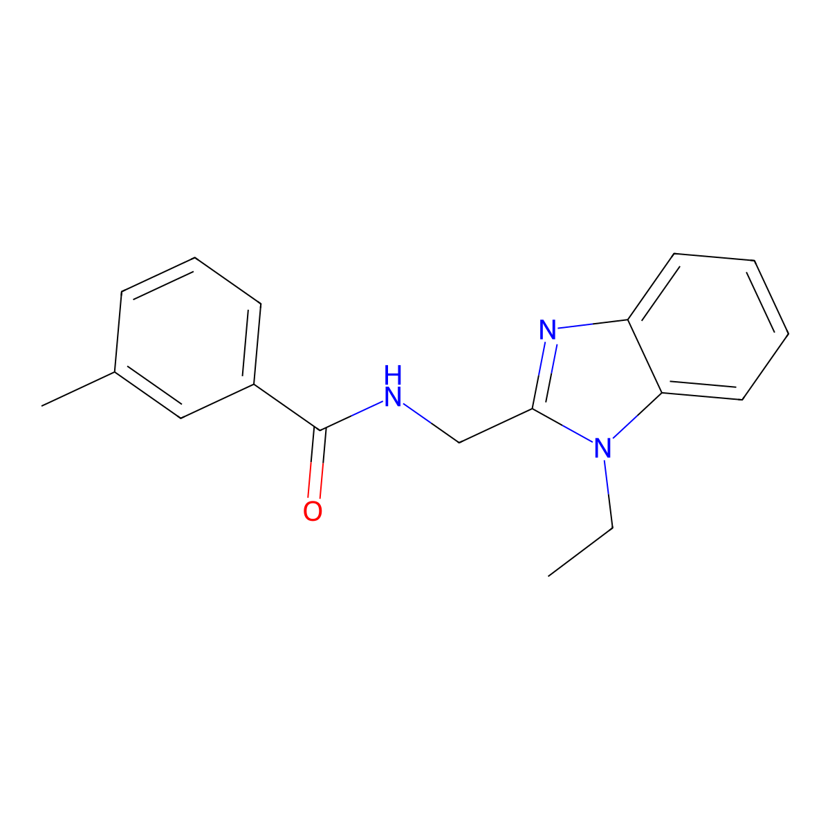 N-[(1-ethylbenzimidazol-2-yl)methyl]-3-methylbenzamide molecular structure, CAS 850917-70-3