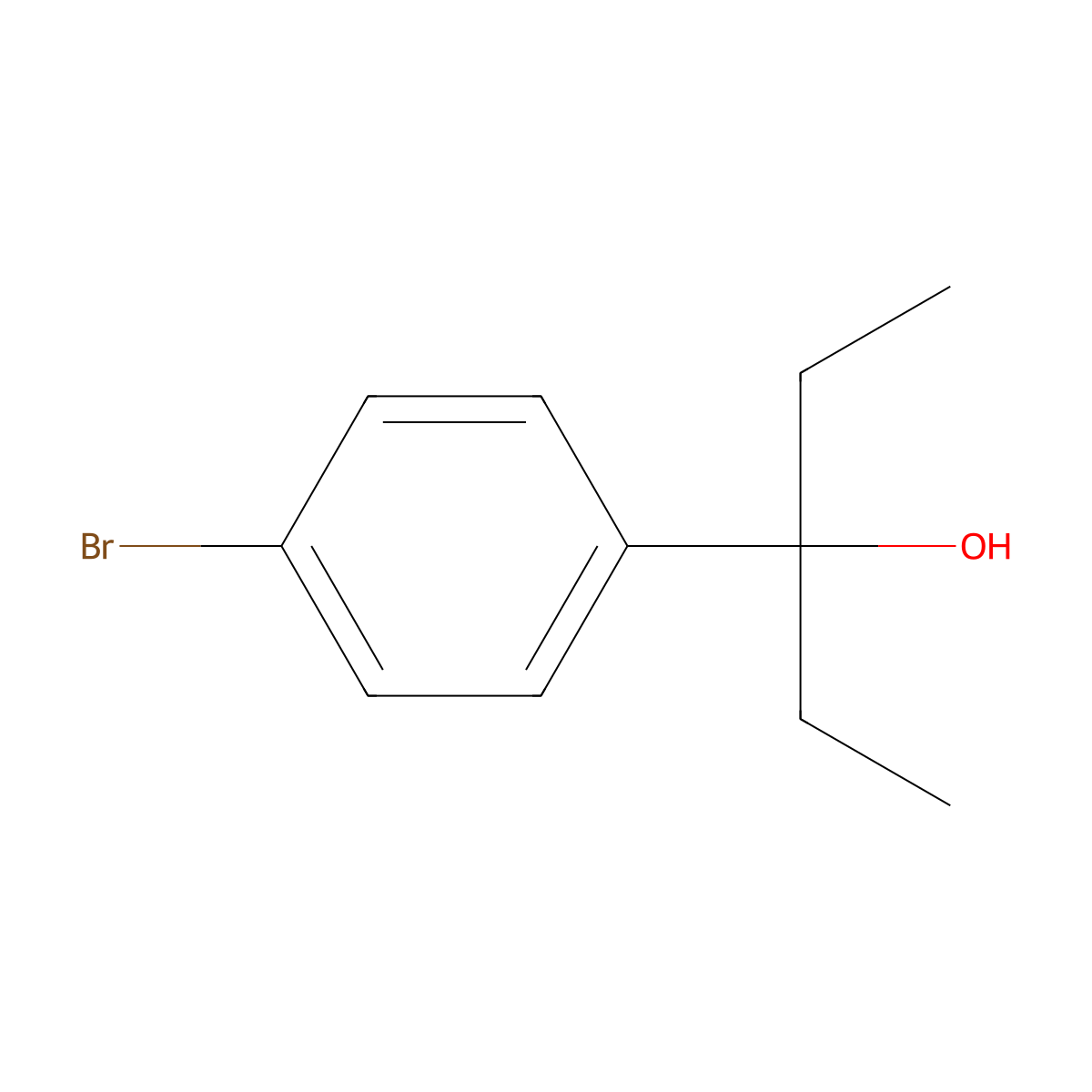3-(4-Bromophenyl)pentan-3-ol molecular structure, CAS 850918-14-8