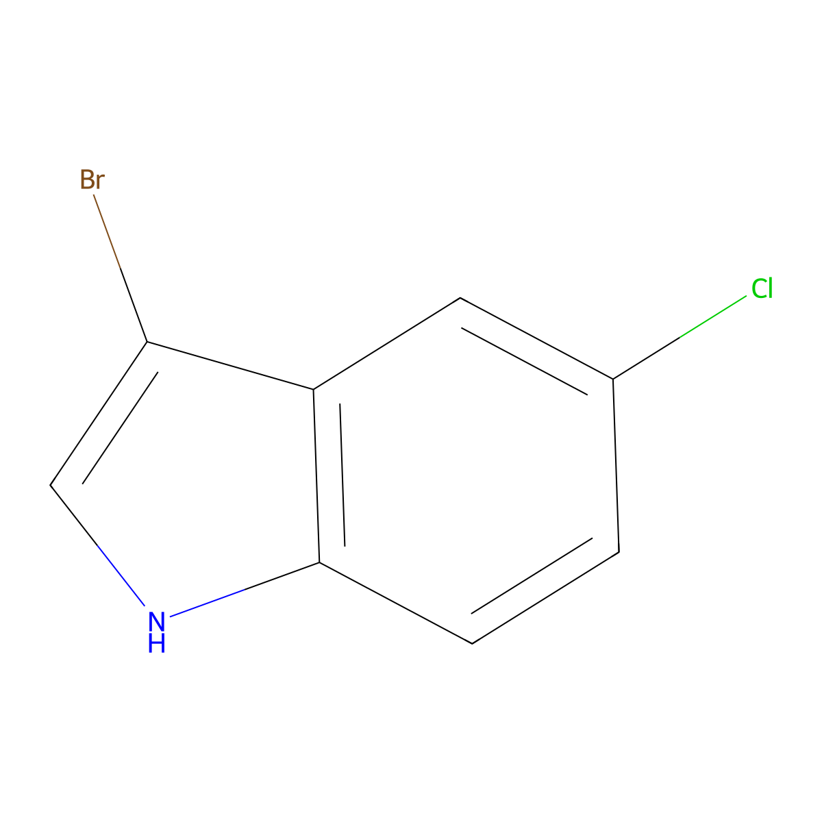 3-bromo-5-chloro-1H-indole molecular structure, CAS 85092-82-6