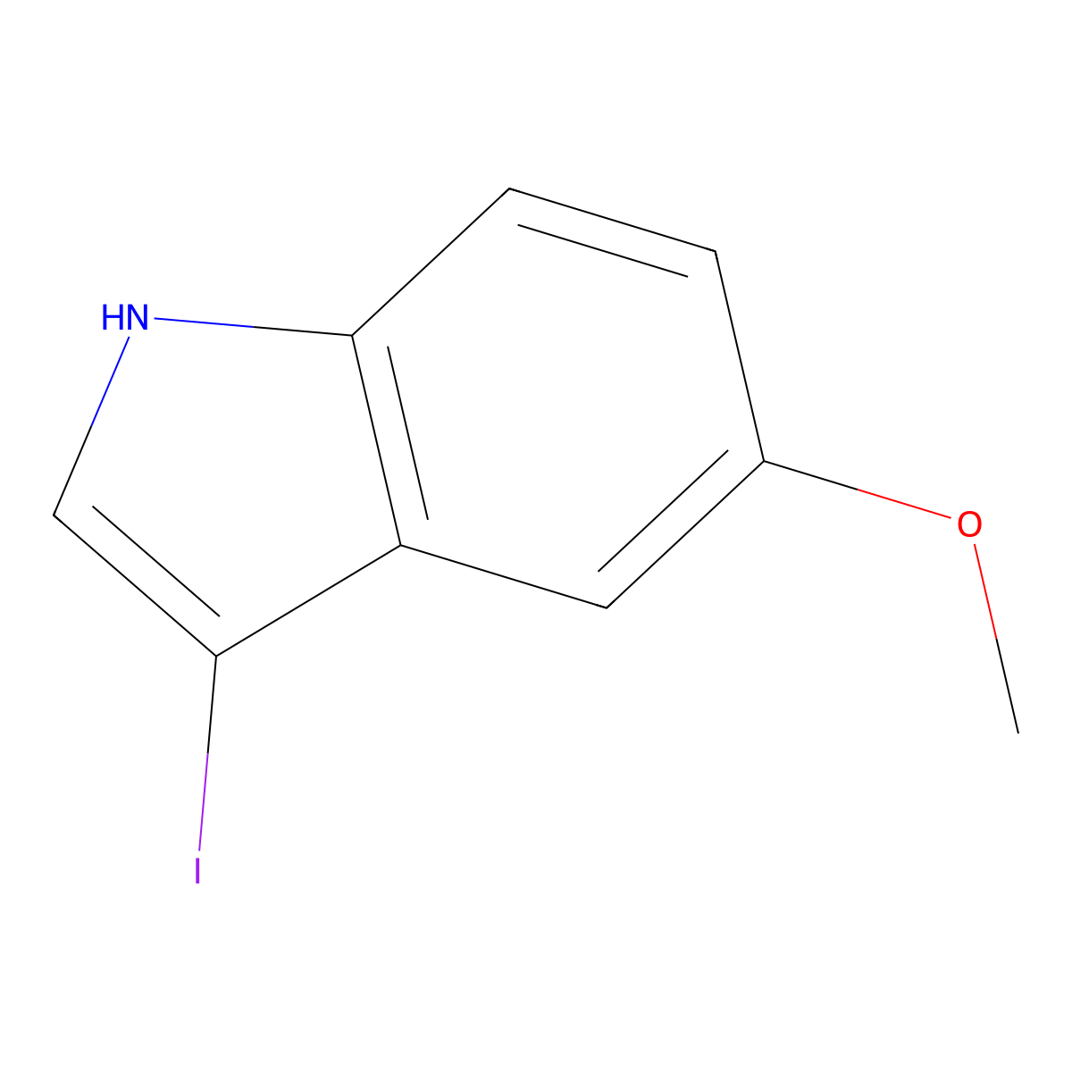 3-Iodo-5-methoxy-1H-indole molecular structure, CAS 85092-86-0