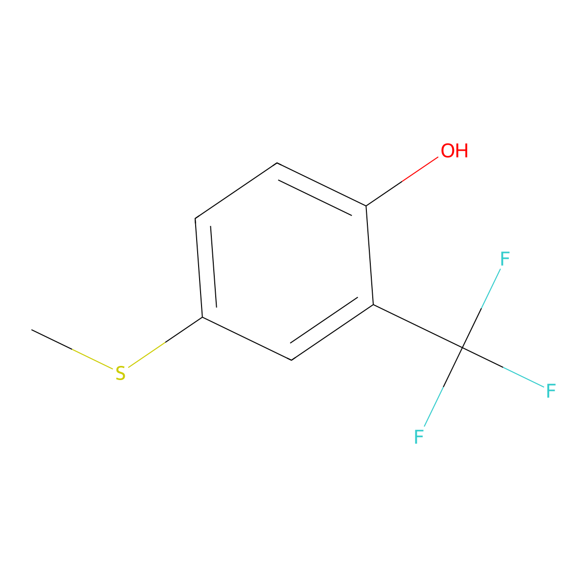 4-(Methylthio)-2-(trifluoromethyl)phenol molecular structure, CAS 85092-98-4
