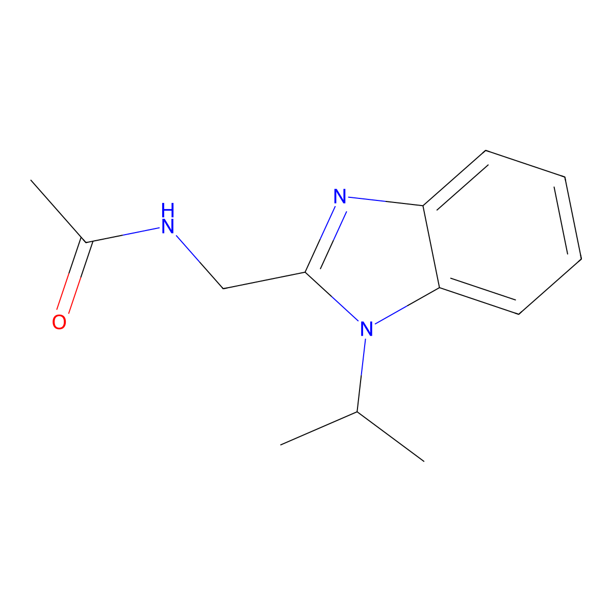 N-[(1-propan-2-ylbenzimidazol-2-yl)methyl]acetamide molecular structure, CAS 850920-07-9