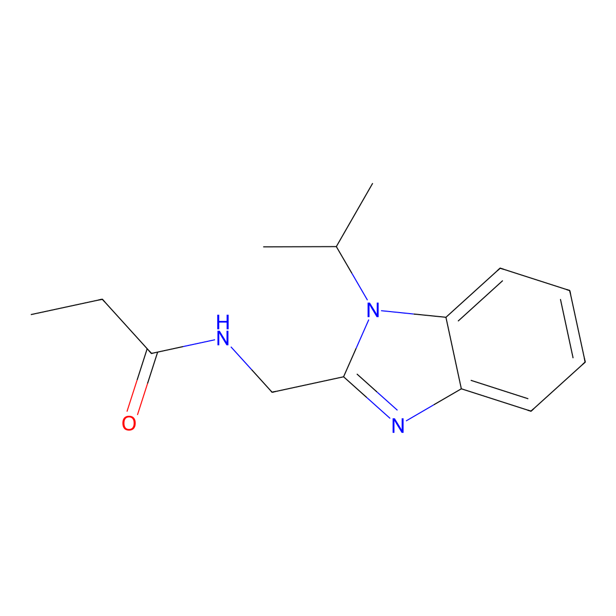 N-[(1-propan-2-ylbenzimidazol-2-yl)methyl]propanamide molecular structure, CAS 850920-08-0