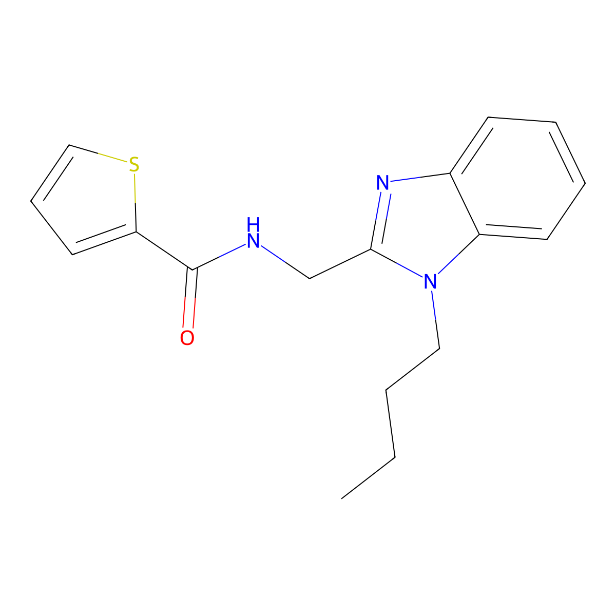 N-[(1-butylbenzimidazol-2-yl)methyl]thiophene-2-carboxamide molecular structure, CAS 850920-23-9