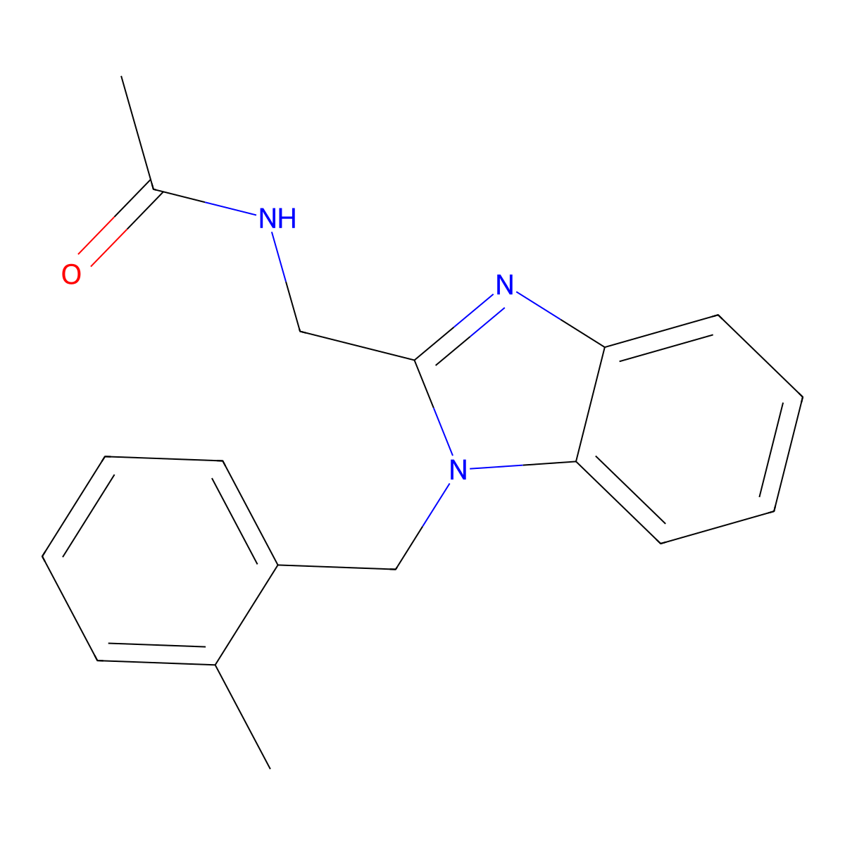 N-({1-[(2-methylphenyl)methyl]benzimidazol-2-yl}methyl)acetamide molecular structure, CAS 850920-25-1