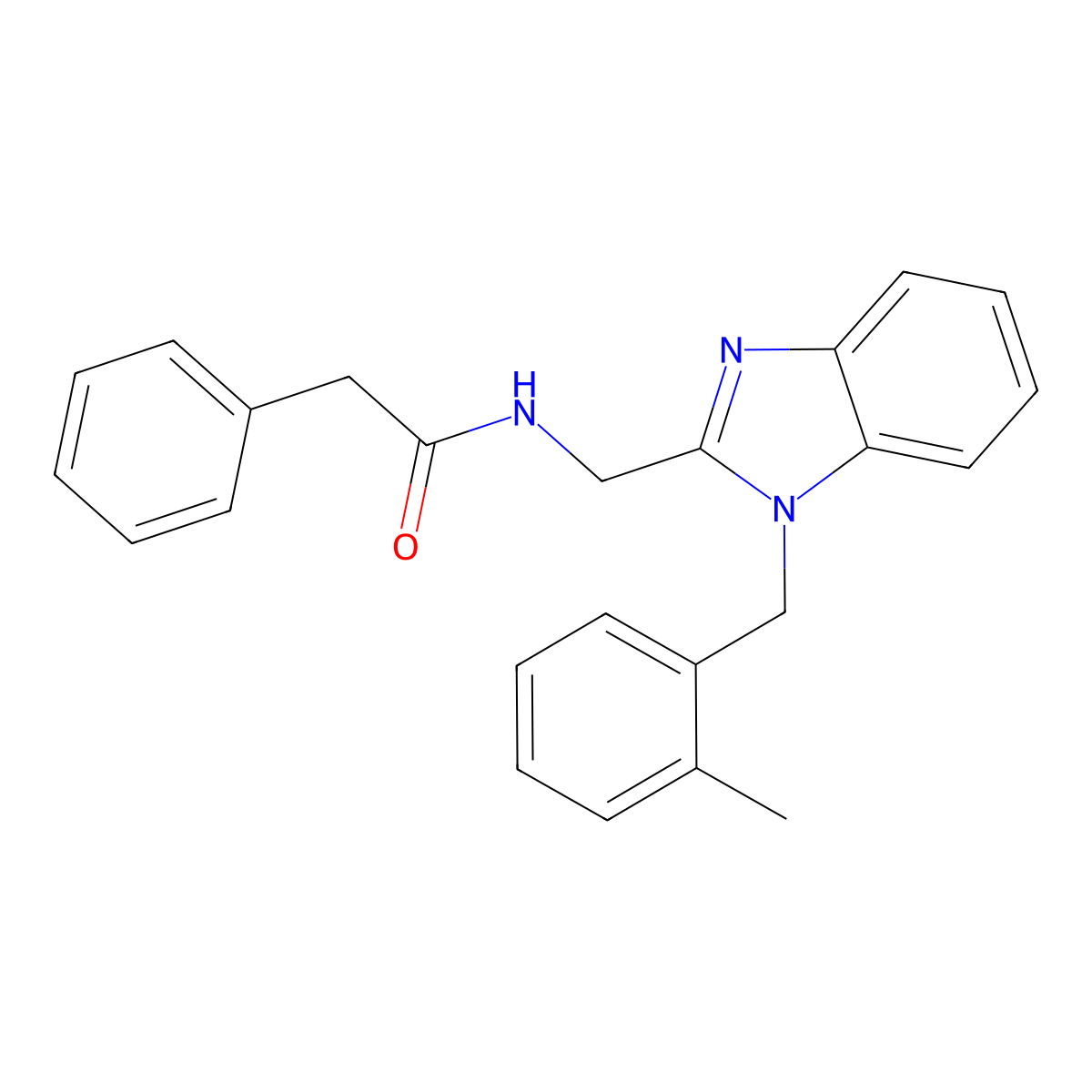 N-((1-(2-methylbenzyl)-1H-benzo[d]imidazol-2-yl)methyl)-2-phenylacetamide molecular structure, CAS 850920-32-0