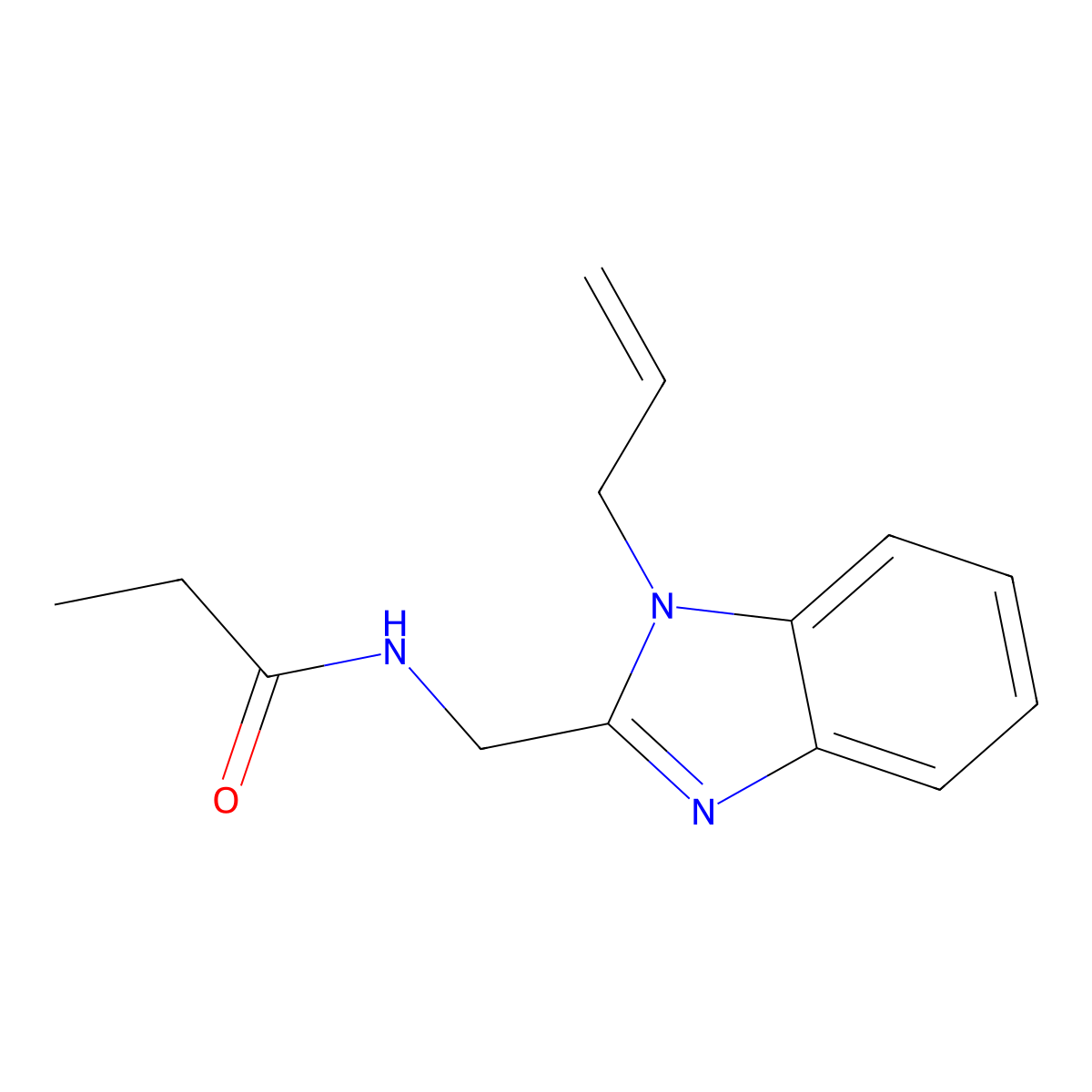 N-[(1-prop-2-enylbenzimidazol-2-yl)methyl]propanamide molecular structure, CAS 850920-88-6