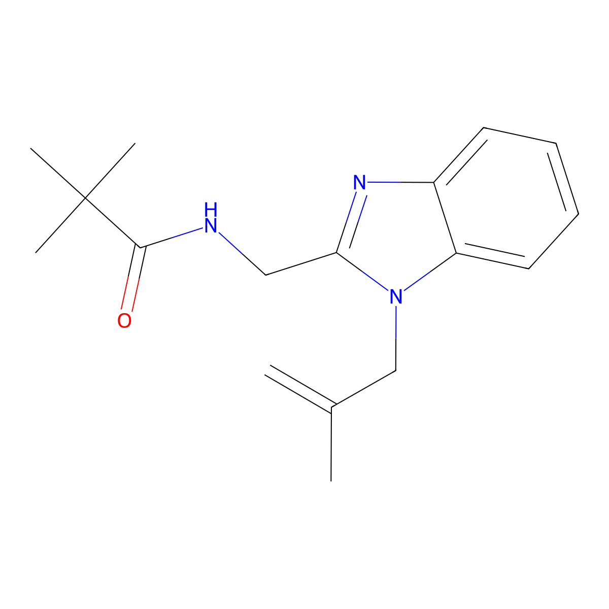 2,2-dimethyl-N-[[1-(2-methylprop-2-enyl)benzimidazol-2-yl]methyl]propanamide molecular structure, CAS 850920-94-4