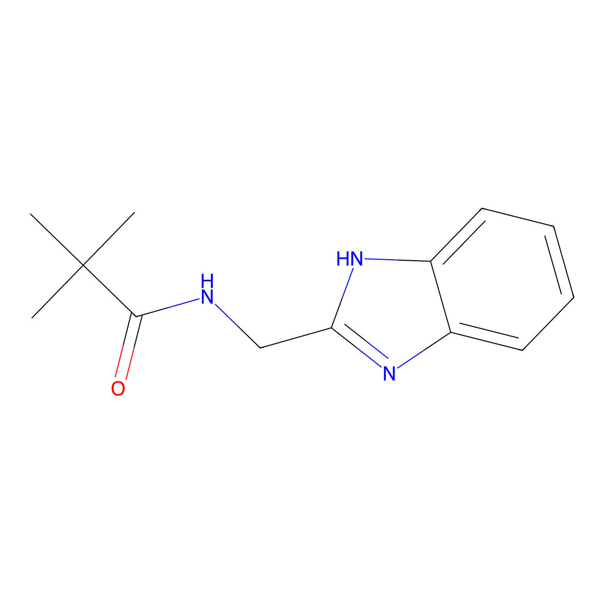 N-(1H-benzimidazol-2-ylmethyl)-2,2-dimethylpropanamide molecular structure, CAS 850921-02-7