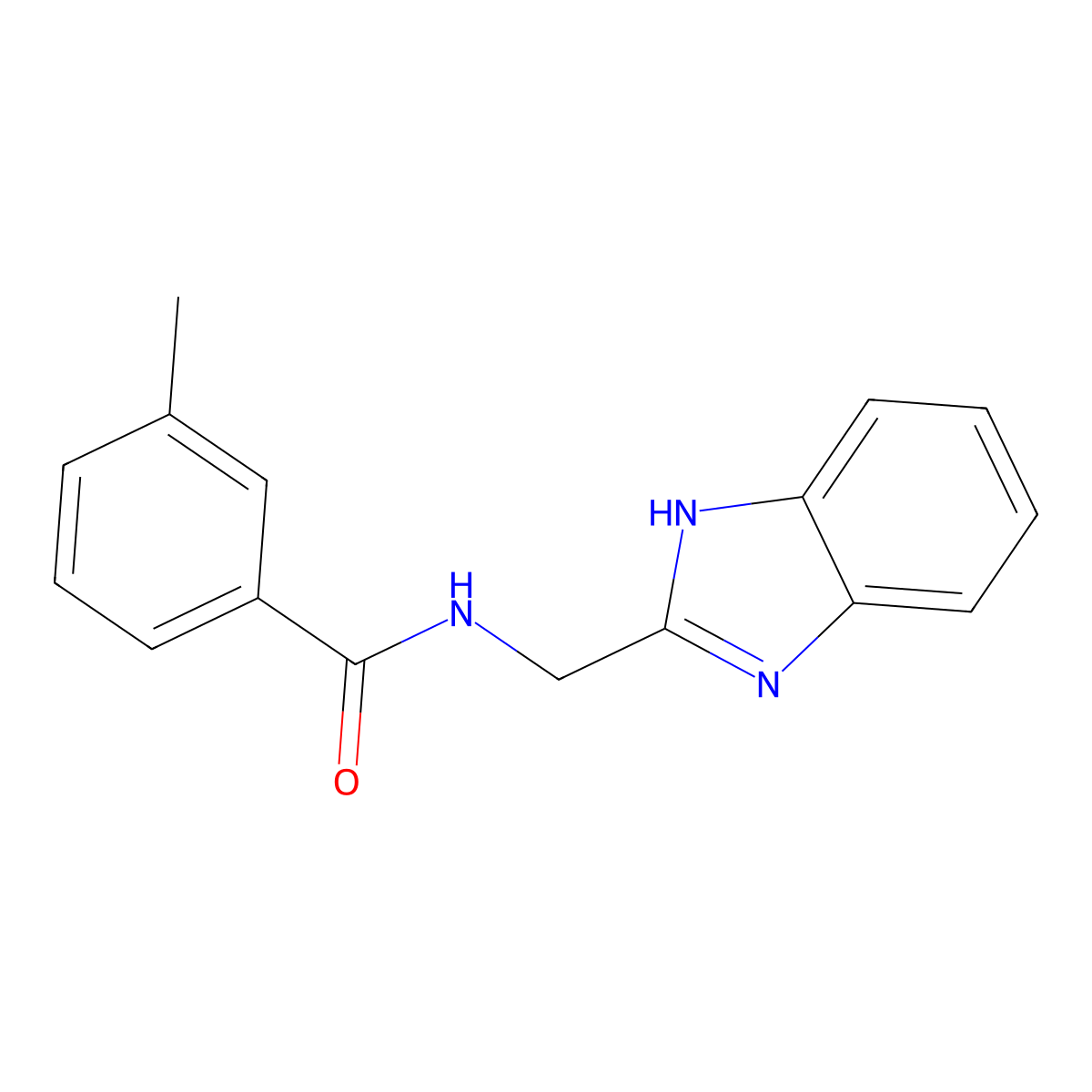 N-(1H-1,3-benzodiazol-2-ylmethyl)-3-methylbenzamide molecular structure, CAS 850921-04-9