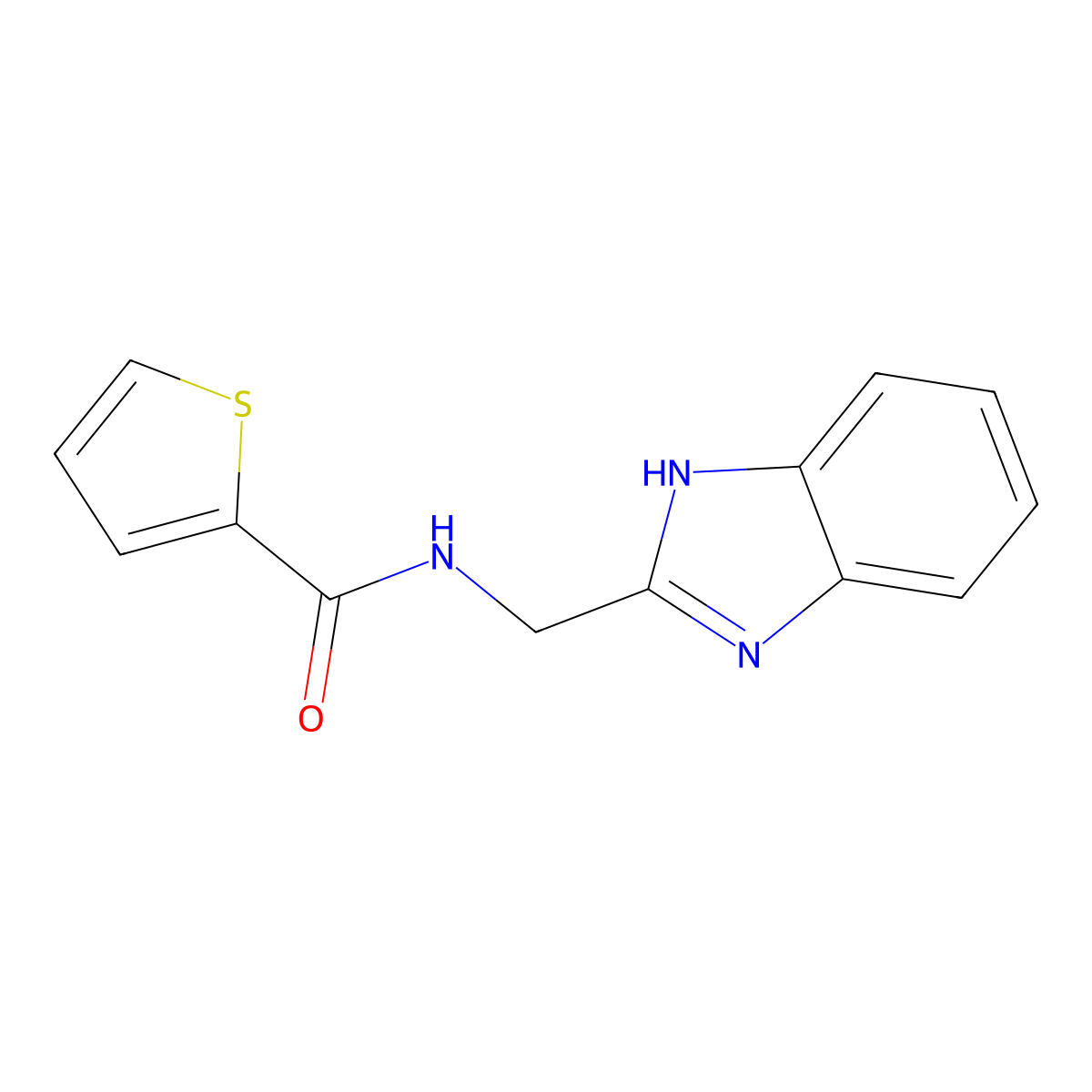 N-(1H-benzimidazol-2-ylmethyl)thiophene-2-carboxamide molecular structure, CAS 850921-05-0