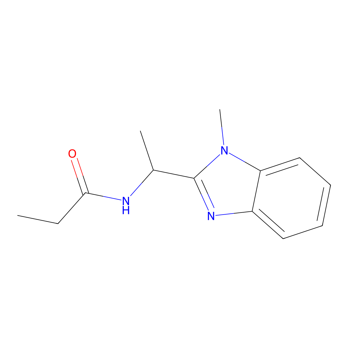 N-[1-(1-methyl-1H-benzimidazol-2-yl)ethyl]propanamide molecular structure, CAS 850921-06-1