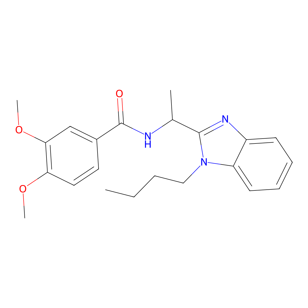 N-[1-(1-butylbenzimidazol-2-yl)ethyl]-3,4-dimethoxybenzamide molecular structure, CAS 850921-46-9