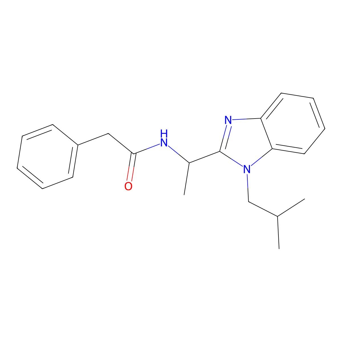 N-(1-(1-isobutyl-1H-benzo[d]imidazol-2-yl)ethyl)-2-phenylacetamide molecular structure, CAS 850921-70-9