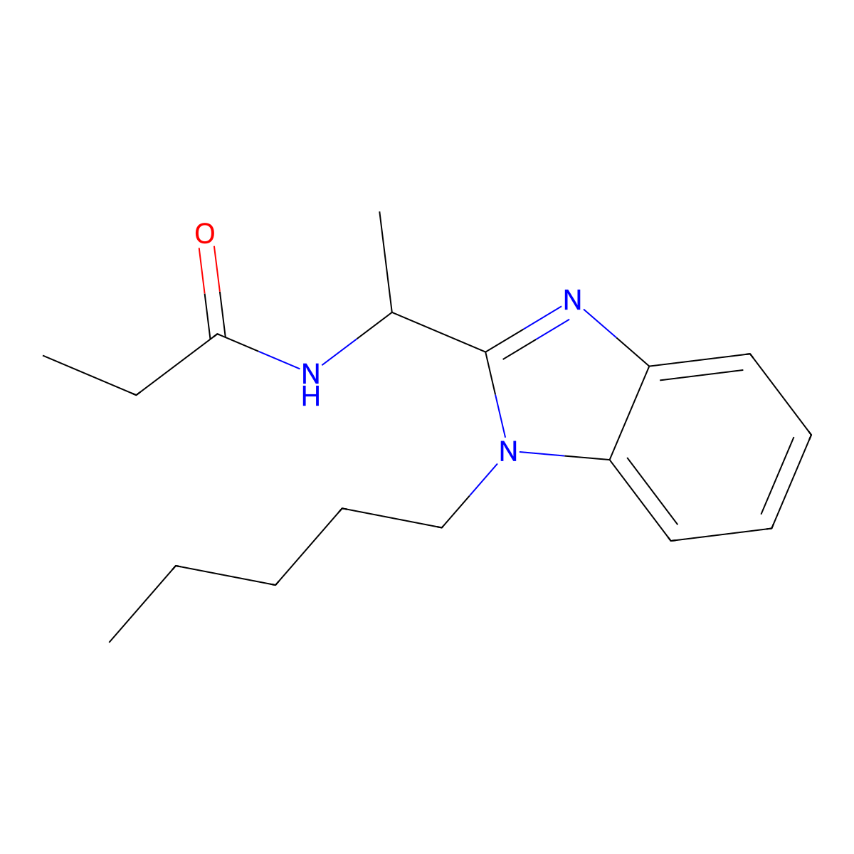 N-[(1-pentylbenzimidazol-2-yl)ethyl]propanamide molecular structure, CAS 850921-73-2