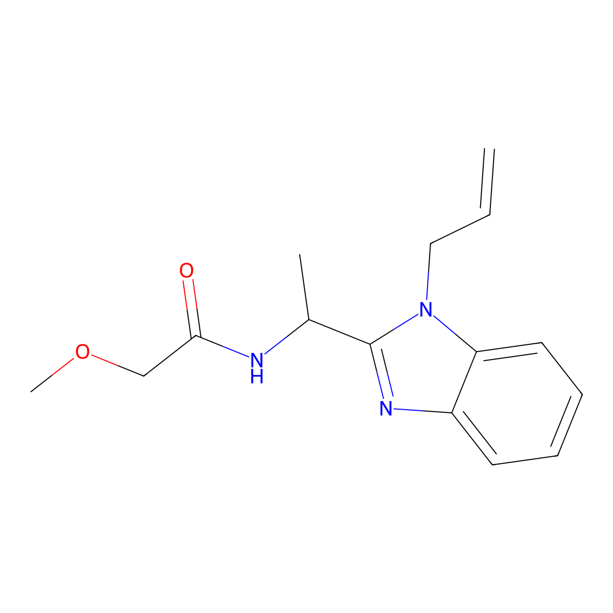 2-methoxy-N-[1-(1-prop-2-enylbenzimidazol-2-yl)ethyl]acetamide molecular structure, CAS 850921-86-7