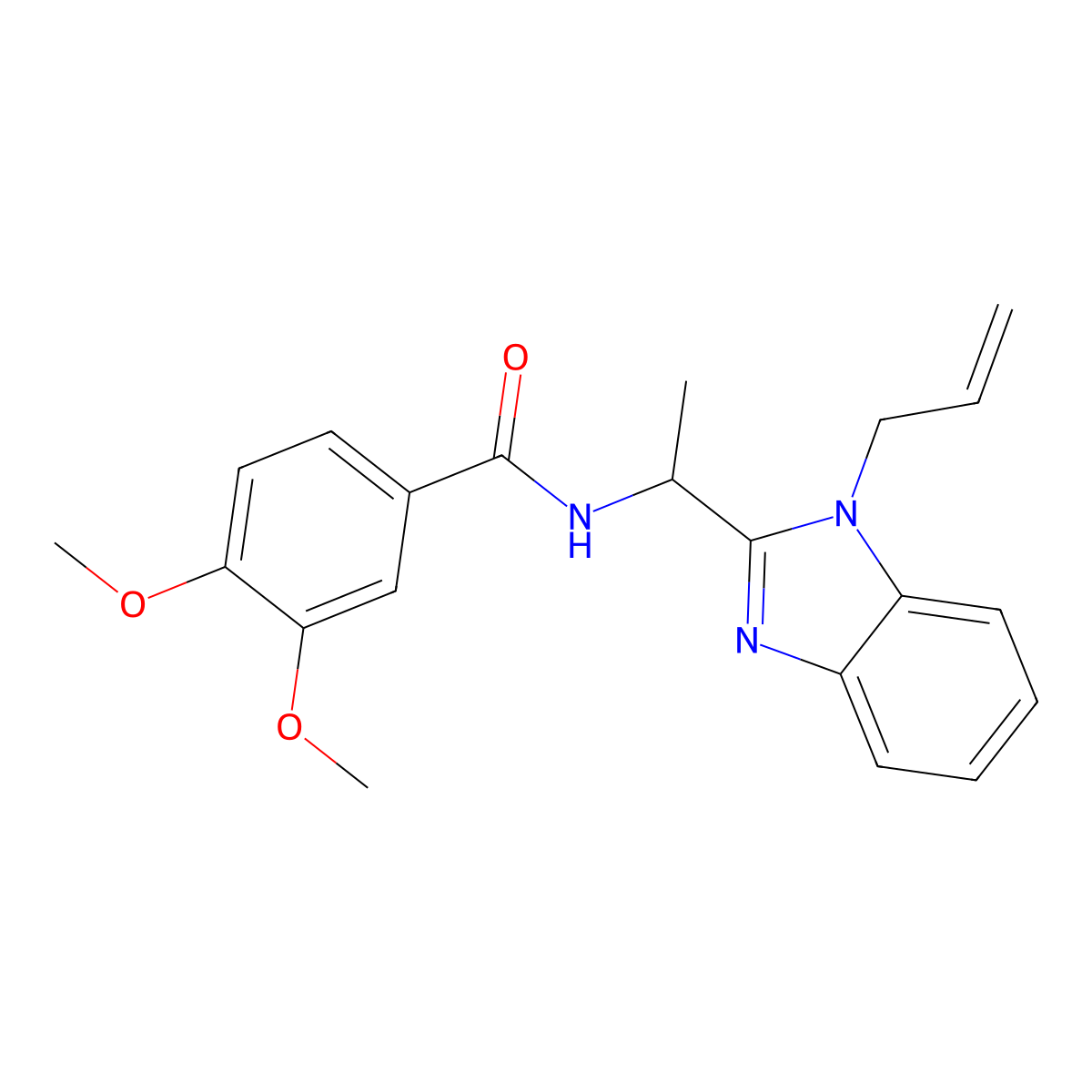 N-(1-(1-allyl-1H-benzo[d]imidazol-2-yl)ethyl)-3,4-dimethoxybenzamide molecular structure, CAS 850921-92-5