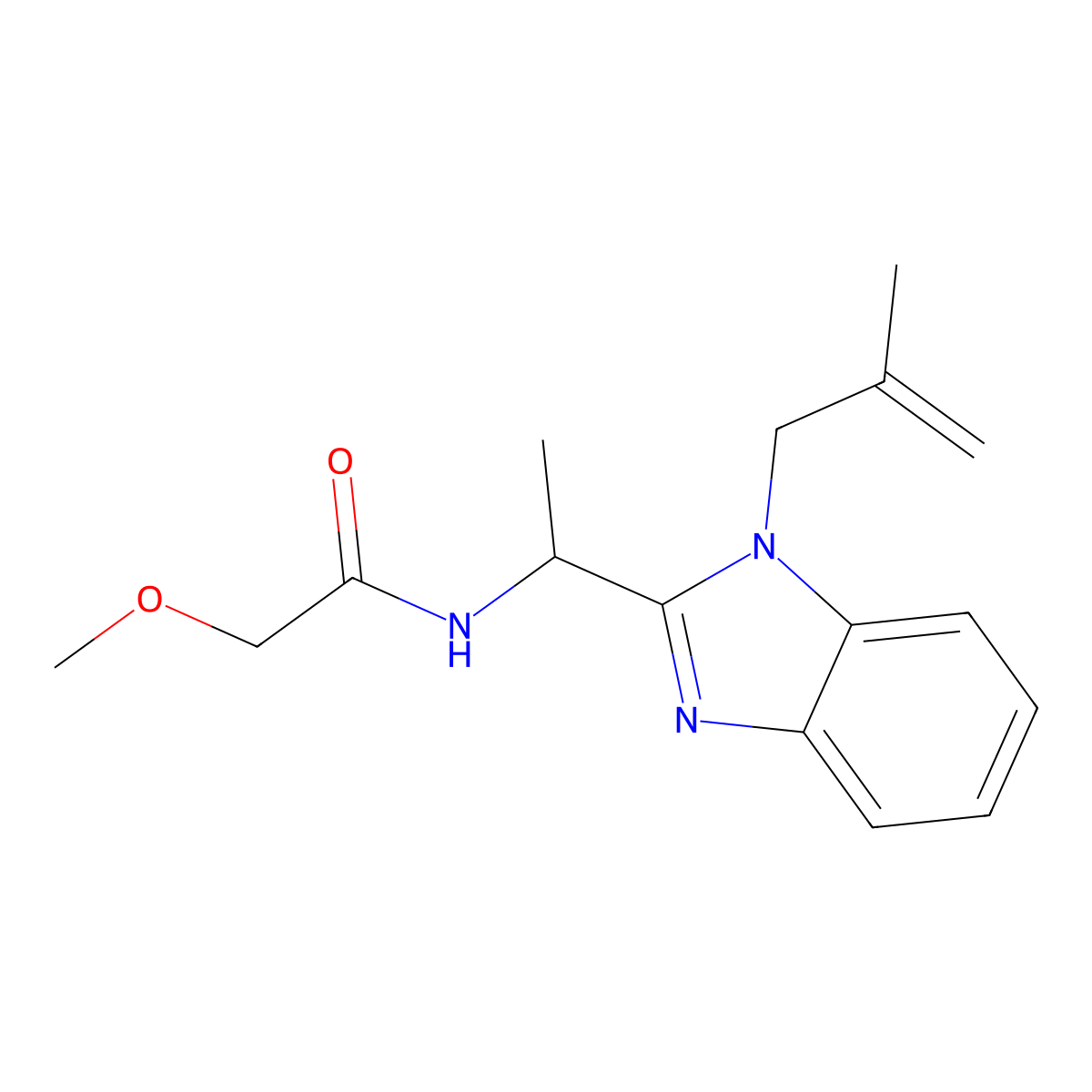 2-methoxy-N-[1-[1-(2-methylprop-2-enyl)benzimidazol-2-yl]ethyl]acetamide molecular structure, CAS 850921-96-9