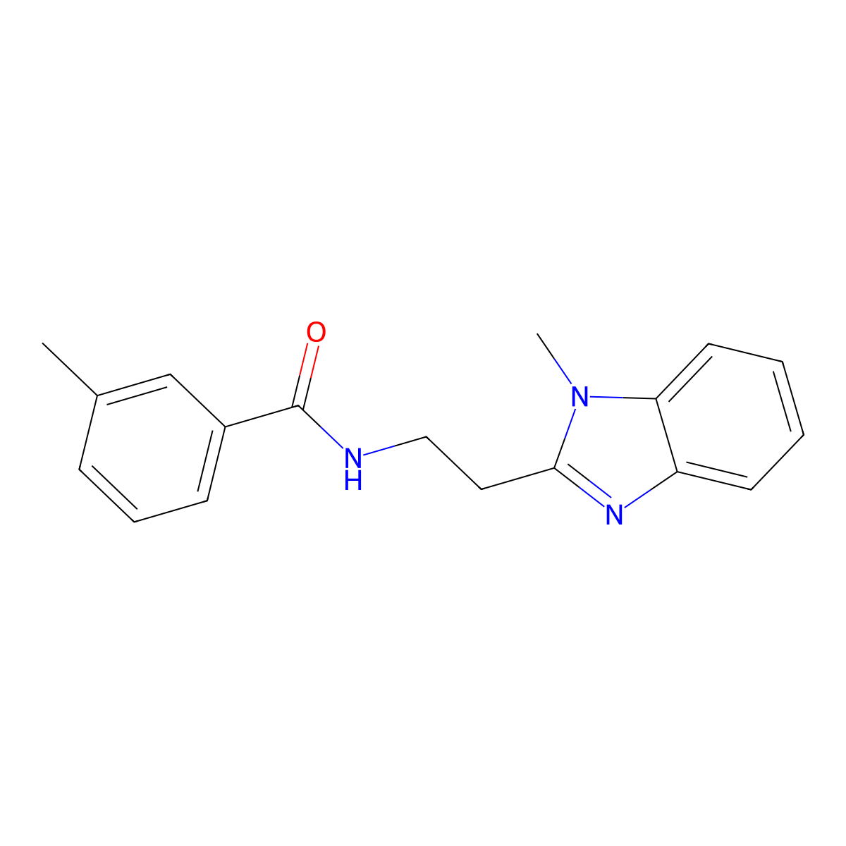 3-methyl-N-[2-(1-methylbenzimidazol-2-yl)ethyl]benzamide molecular structure, CAS 850922-06-4