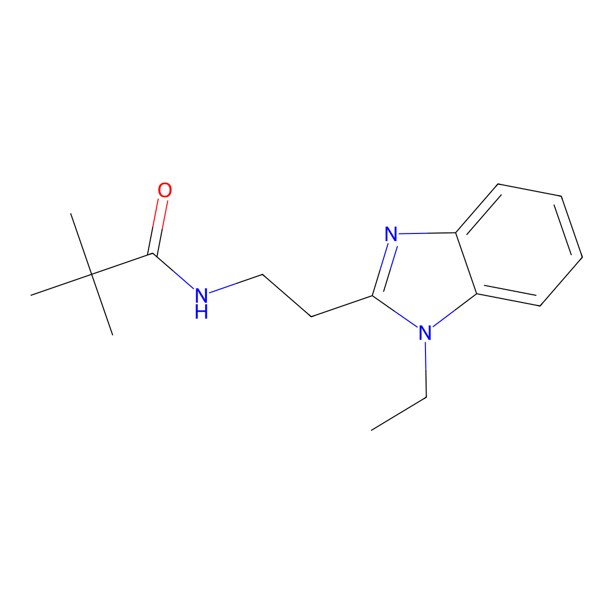 N-[2-(1-ethylbenzimidazol-2-yl)ethyl]-2,2-dimethylpropanamide molecular structure, CAS 850922-12-2