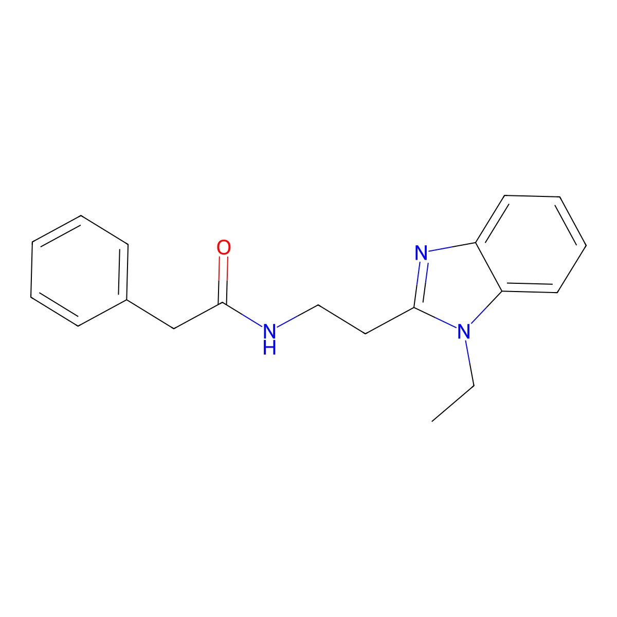 N-[2-(1-ethylbenzimidazol-2-yl)ethyl]-2-phenylacetamide molecular structure, CAS 850922-13-3
