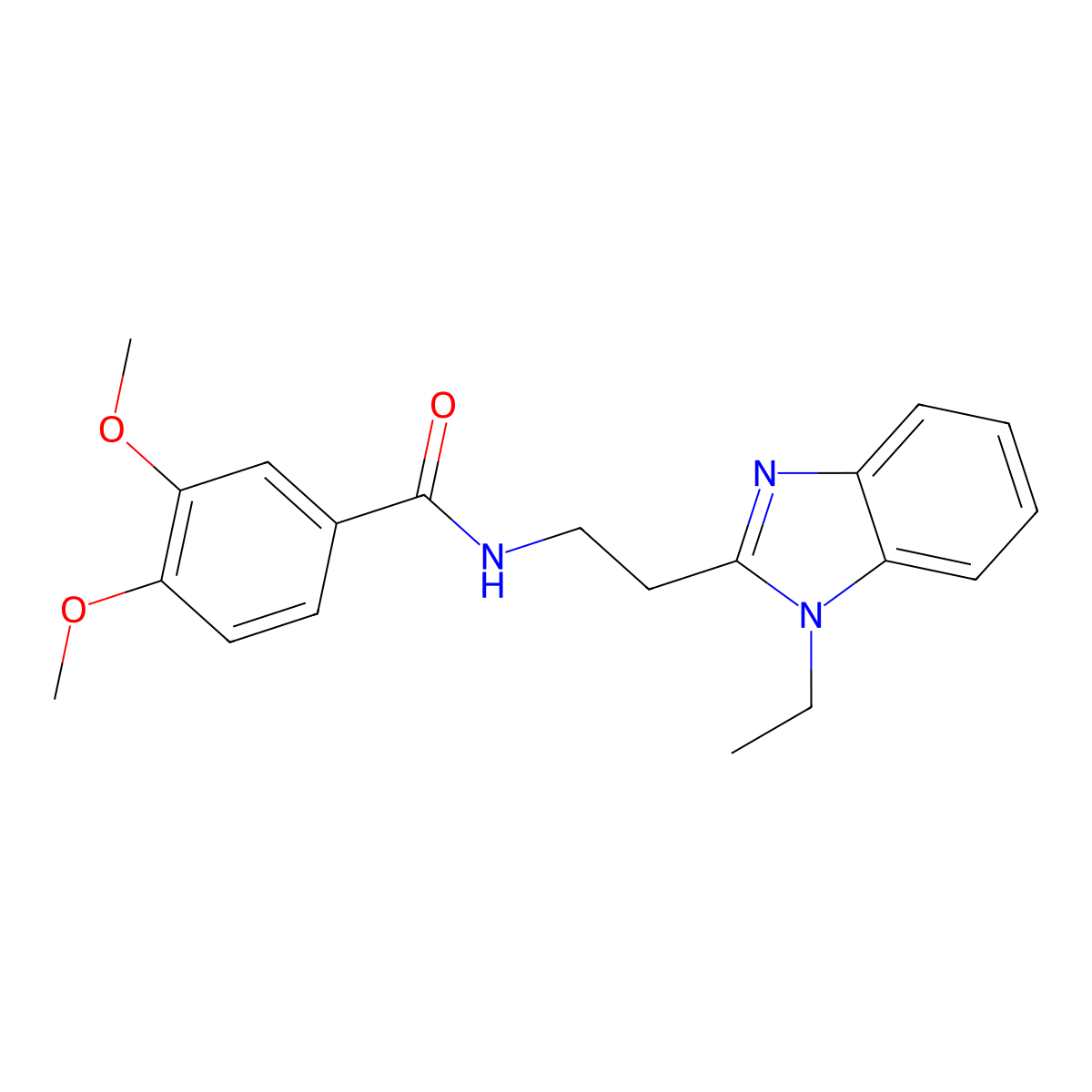 N-[2-(1-ethyl-1H-benzimidazol-2-yl)ethyl]-3,4-dimethoxybenzamide molecular structure, CAS 850922-17-7