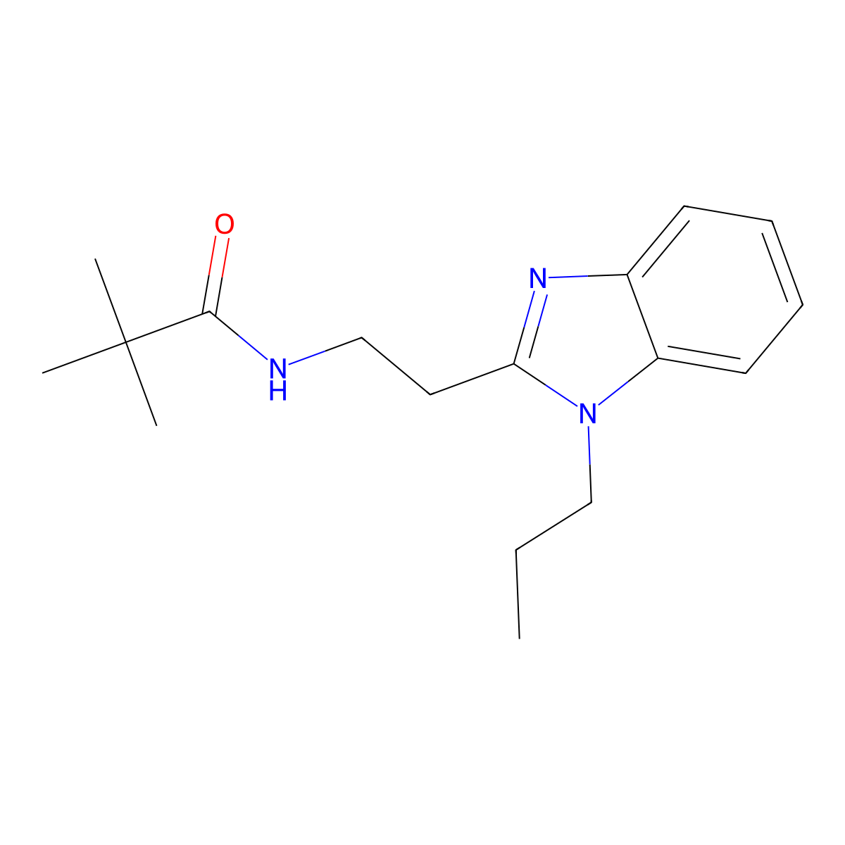 2,2-dimethyl-N-[2-(1-propylbenzimidazol-2-yl)ethyl]propanamide molecular structure, CAS 850922-20-2