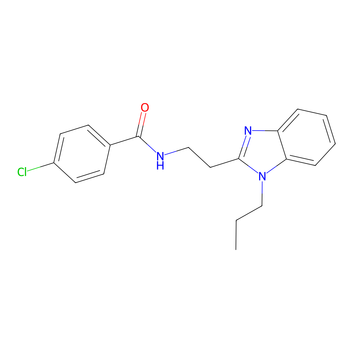 4-chloro-N-[2-(1-propylbenzimidazol-2-yl)ethyl]benzamide molecular structure, CAS 850922-22-4