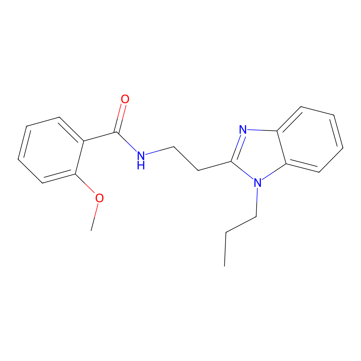 2-methoxy-N-[2-(1-propylbenzimidazol-2-yl)ethyl]benzamide molecular structure, CAS 850922-24-6