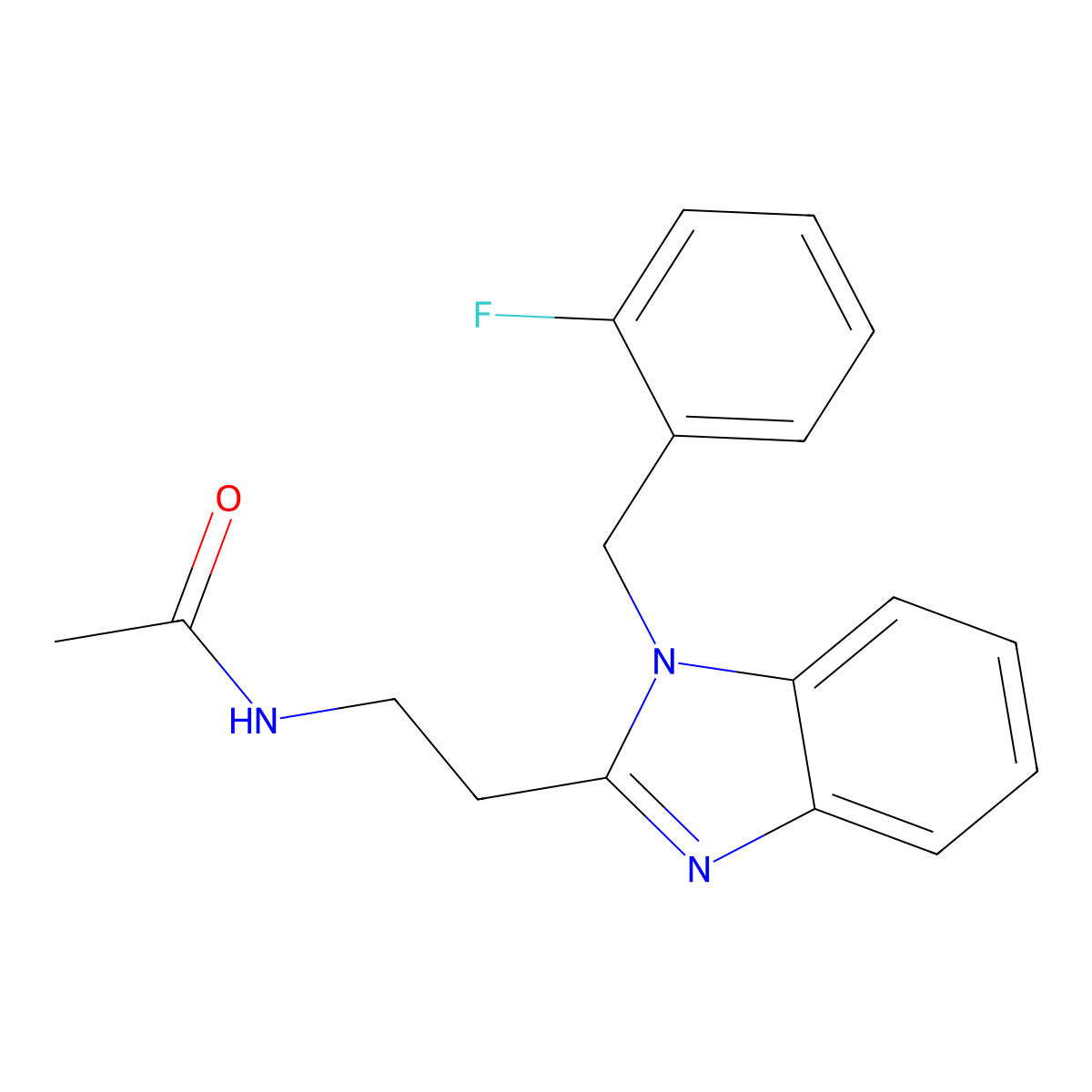 N-(2-{1-[(2-fluorophenyl)methyl]benzimidazol-2-yl}ethyl)acetamide molecular structure, CAS 850922-64-4