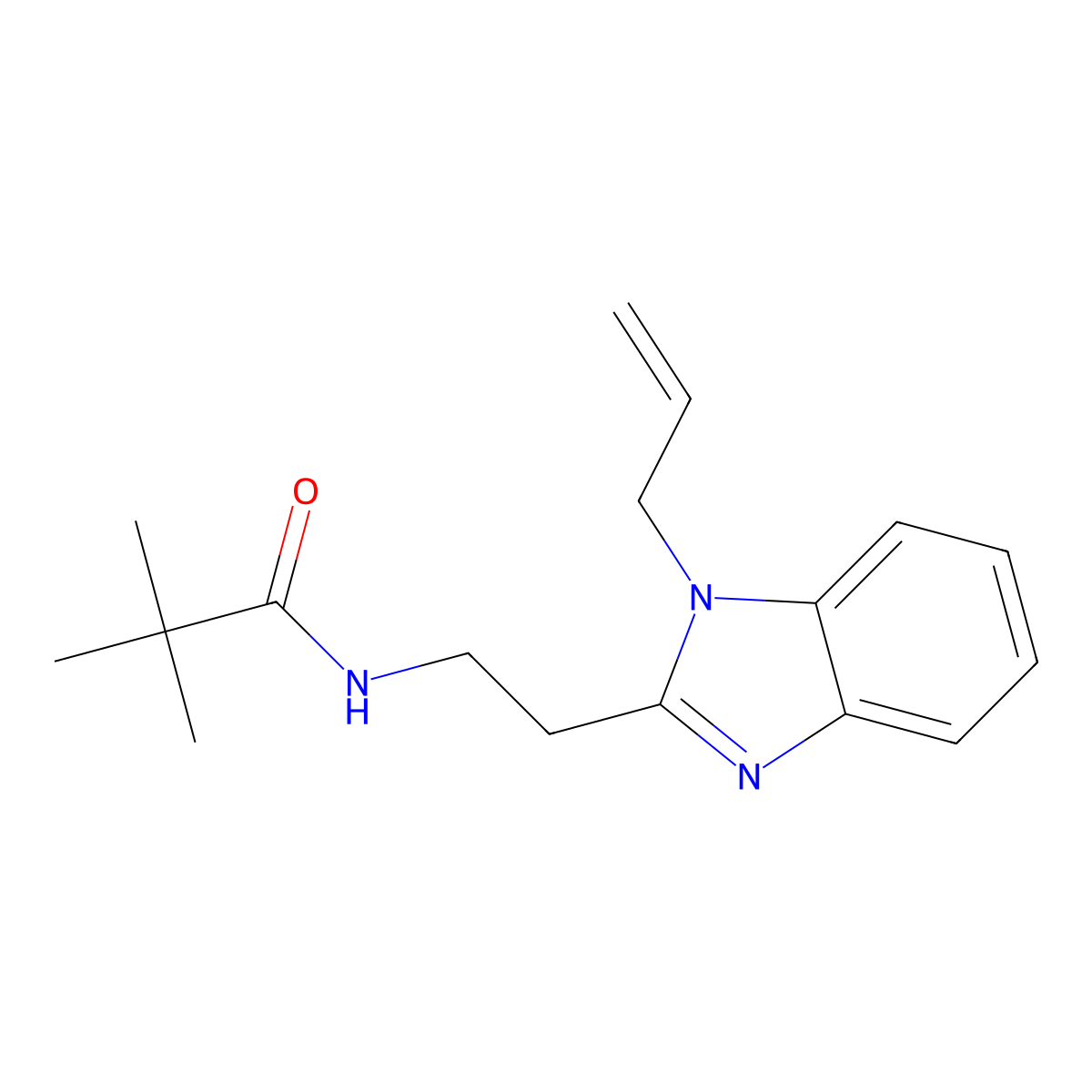 2,2-dimethyl-N-[2-(1-prop-2-enylbenzimidazol-2-yl)ethyl]propanamide molecular structure, CAS 850923-15-8