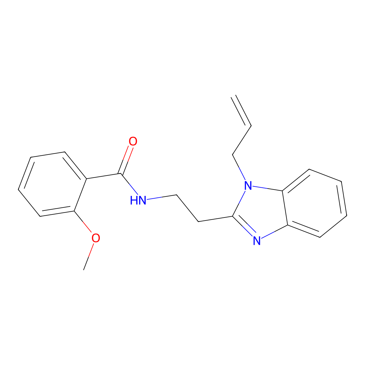 2-methoxy-N-{2-[1-(prop-2-en-1-yl)-1H-1,3-benzodiazol-2-yl]ethyl}benzamide molecular structure, CAS 850923-22-7