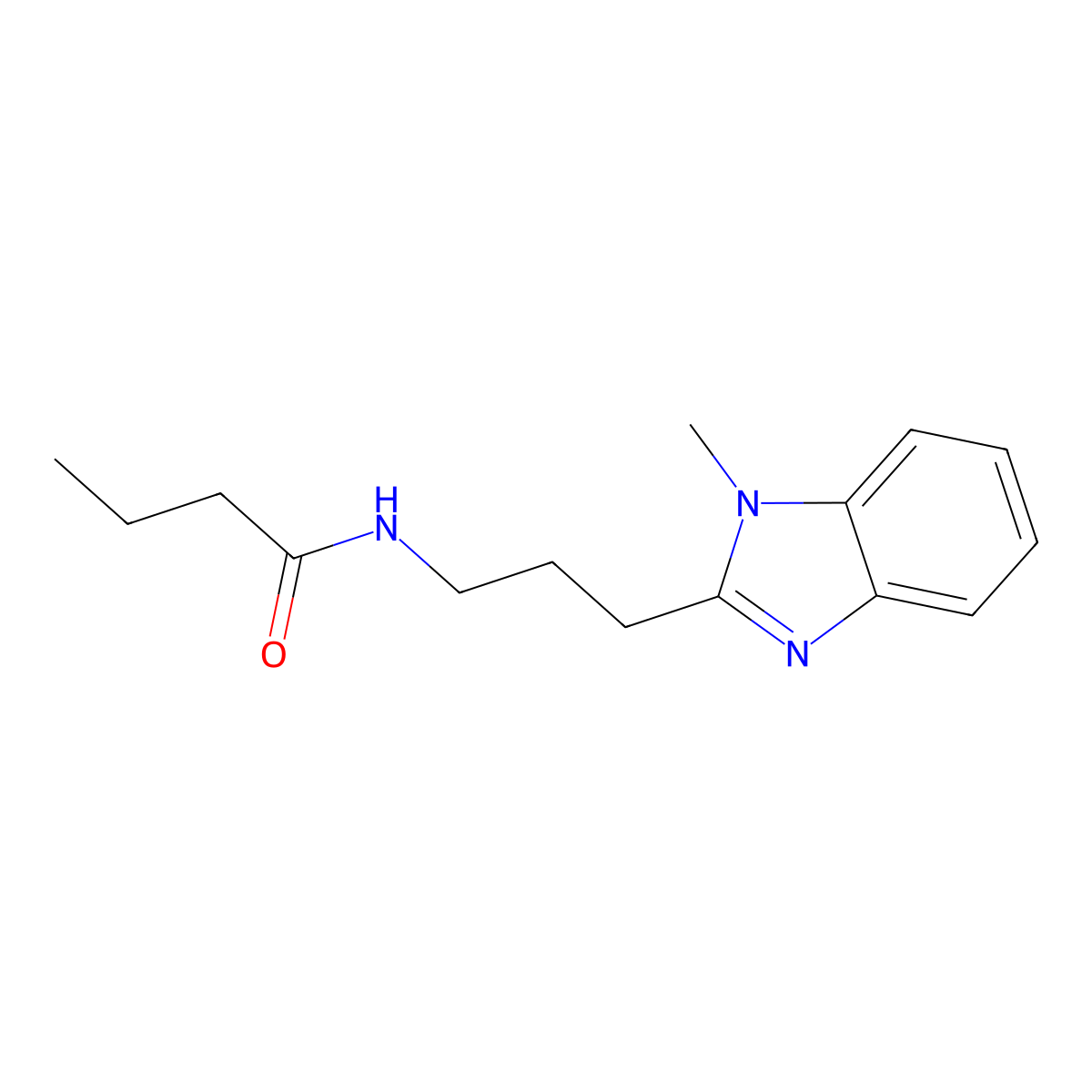 N-[3-(1-methylbenzimidazol-2-yl)propyl]butanamide molecular structure, CAS 850923-41-0